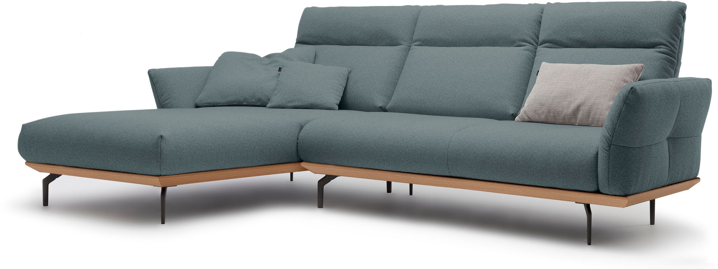 Creation BY ROLF BENZ Ecksofa "CR.460" Sockel in Eiche, Alugussfüße in umbr günstig online kaufen