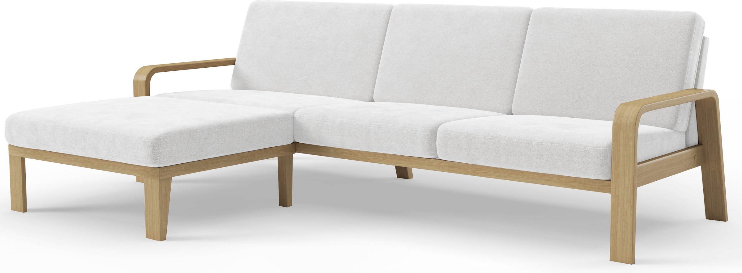 sit&more Ecksofa »Kolding L-Form«, Armlehnen aus Buchenholz in natur, verschiedene Bezüge und Farben