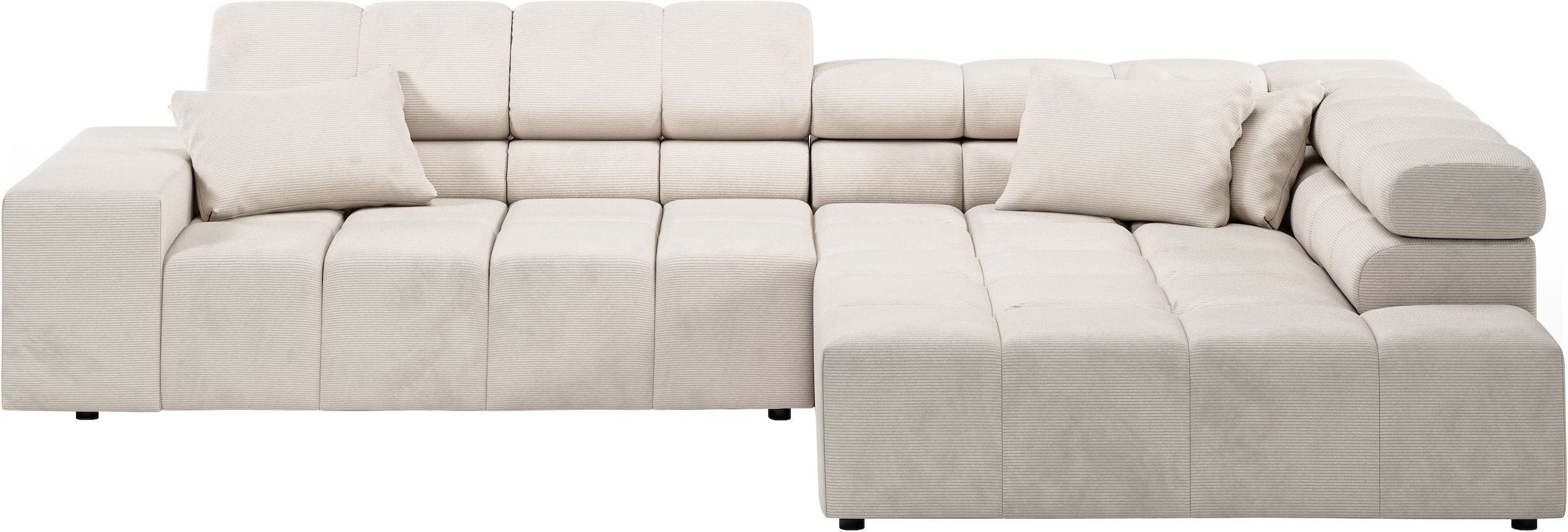 INOSIGN Ecksofa "Ancona incl. Kopfteilverstellung, Zierkissen Breite 319cm, günstig online kaufen