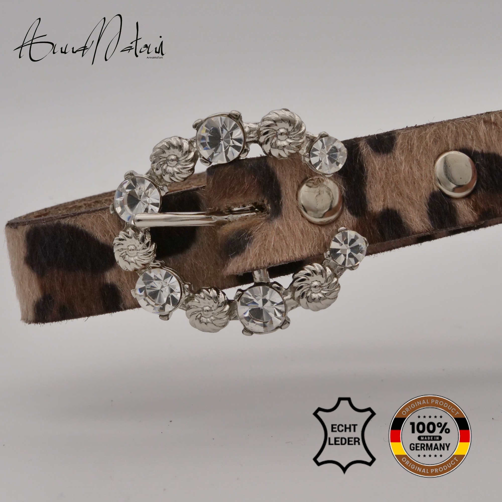 AnnaMatoni Ledergürtel »AnnaMatoni Damen Ledergürtel in hochwertigem Kunstfell in Leo«