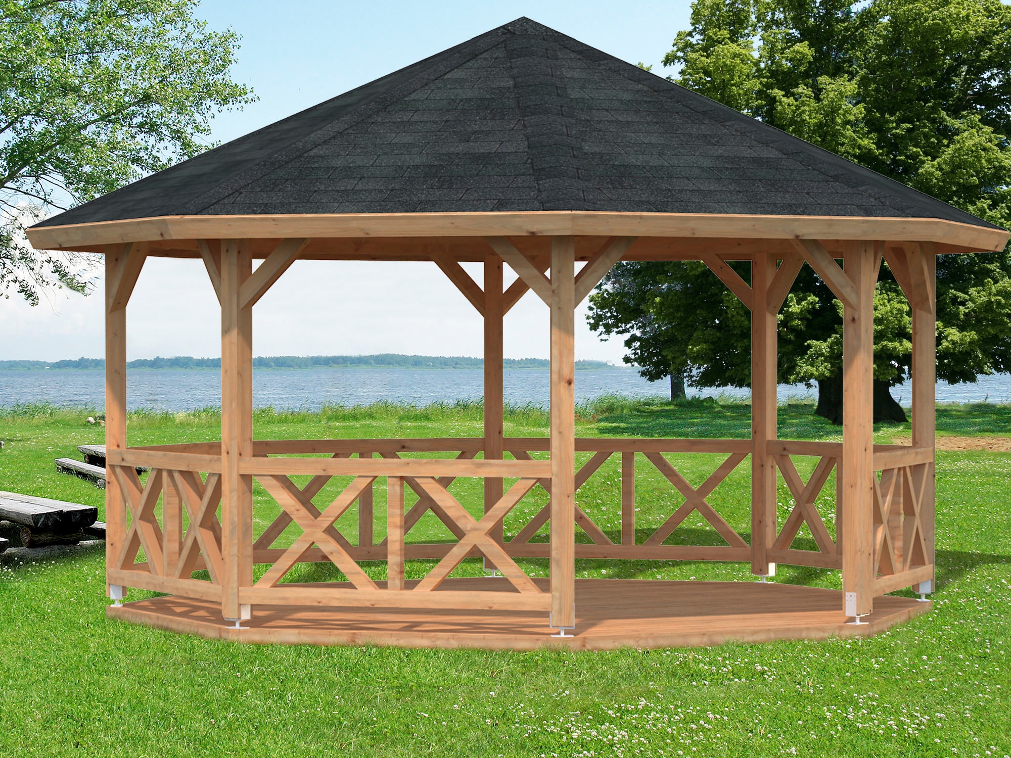 Palmako Holzpavillon »Betty« BxT: 551x551 cm, hellbraun