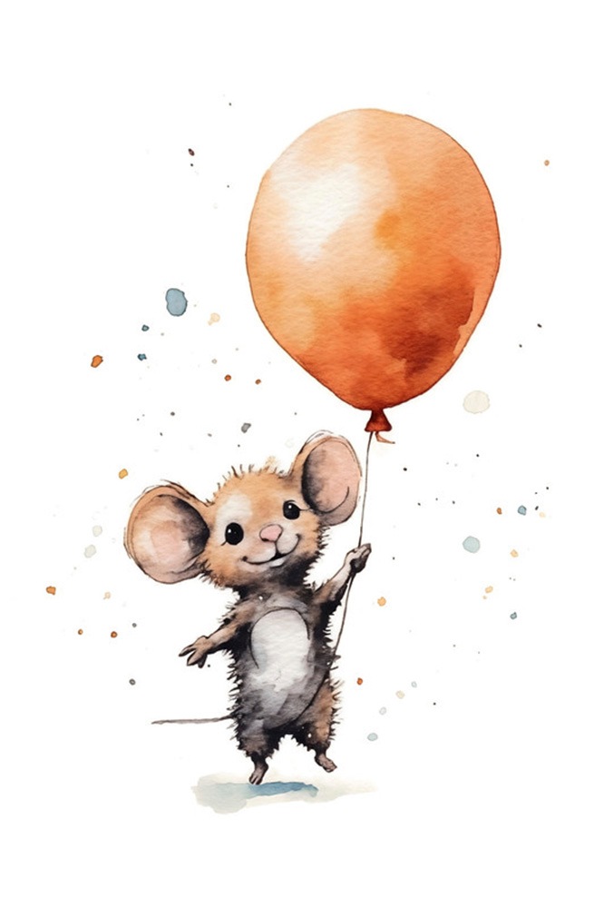 A.S. Création Leinwandbild »Cute Mouse Orange - Wandbild Weiß Braun Keilrah günstig online kaufen