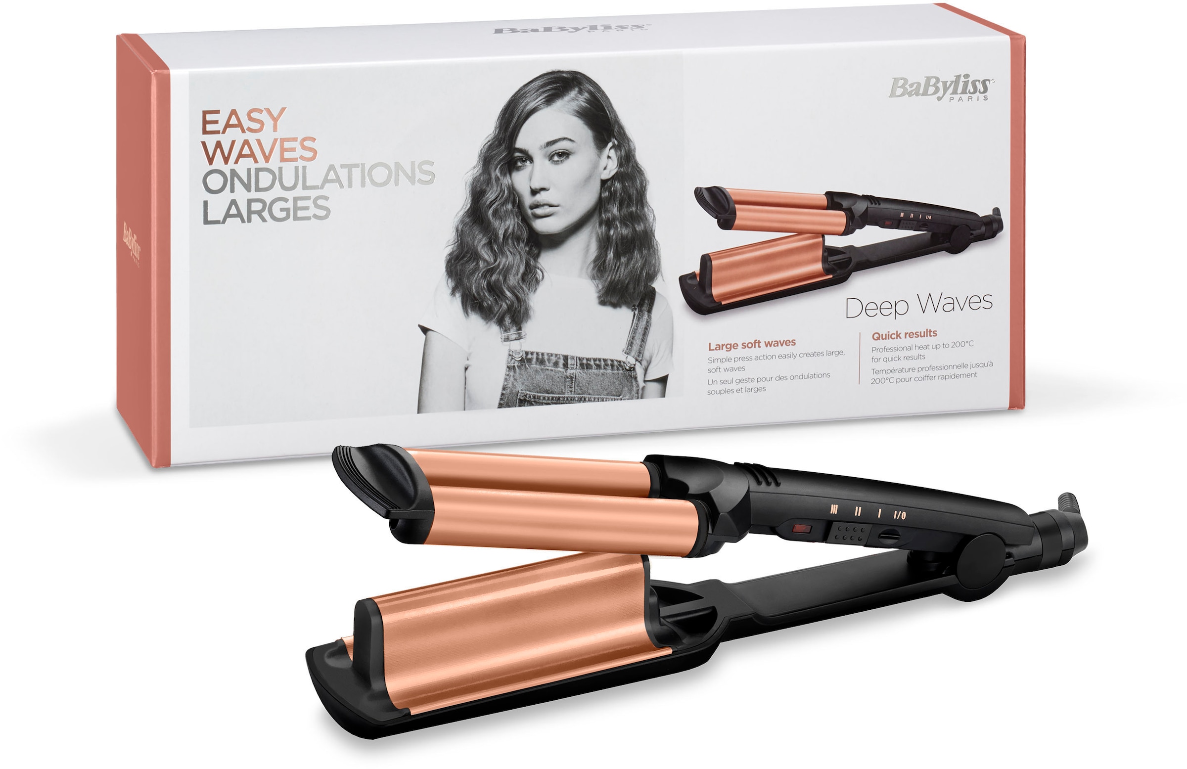 BaByliss Welleneisen »W2447E Deep Waves«, Turmalin-Beschichtung