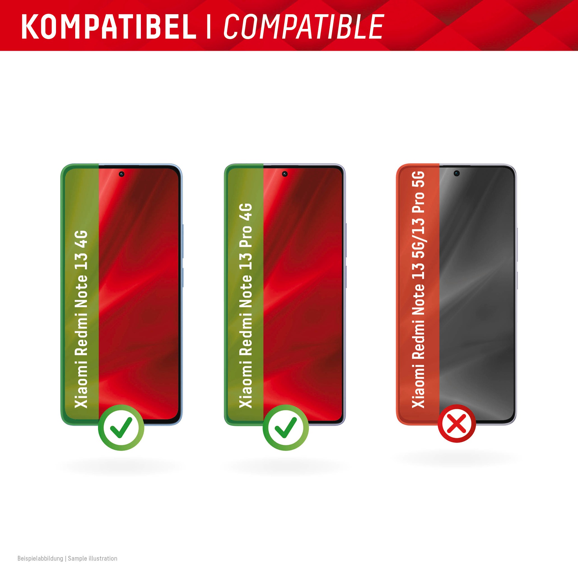 4. Bild von Displex Displayschutzglas »Real Glass«, für Xiaomi Redmi Note 13 4G-Xiaomi Redmi Note 13 Pro 4G, (1 St.), Bildschirmschutz, Displayschutzfolie,Einfach anbringen,kratz-&stoßfest