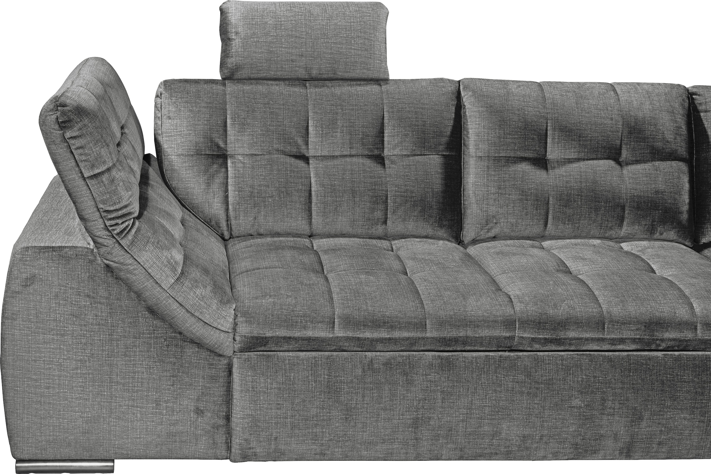 ED EXCITING DESIGN Ecksofa »Estrella L-Form« mit Bettfunktion, Bettkasten, Armteilverstellung & Kopfstützen