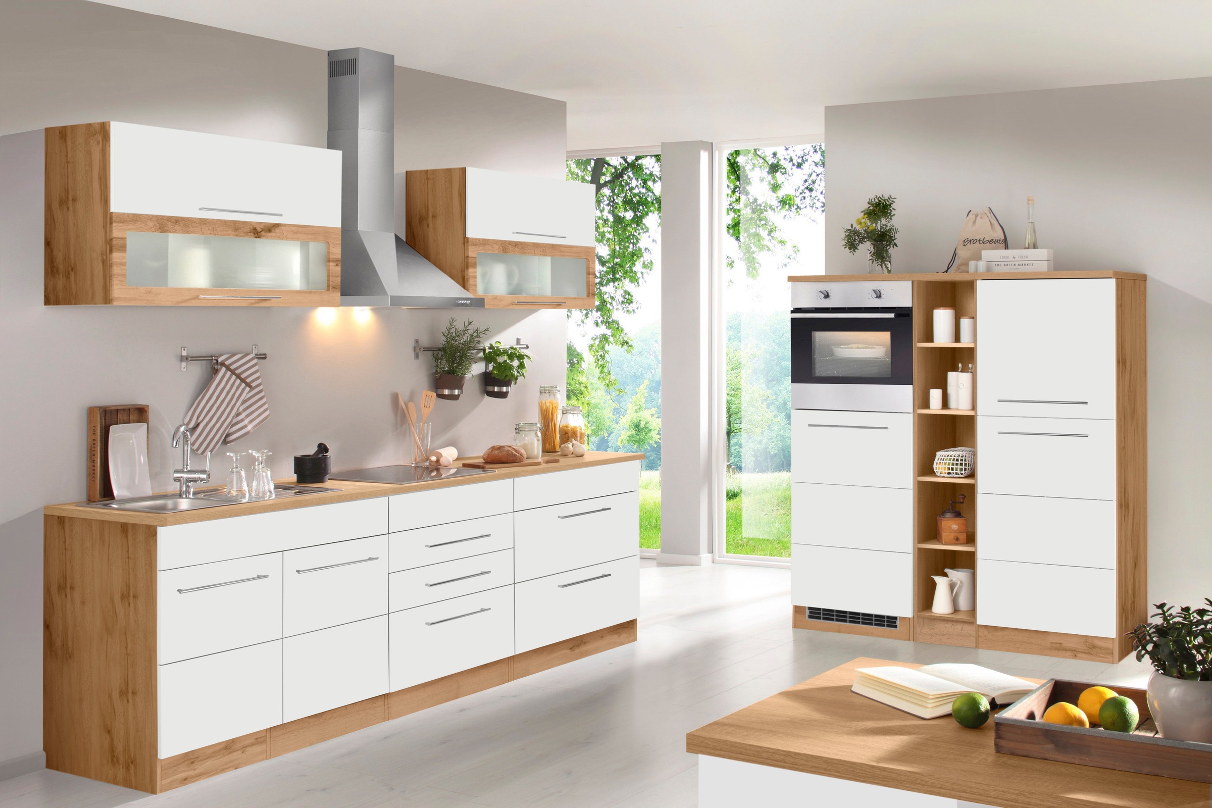 HELD MÖBEL Küchenzeile "Wien", Breite 430 cm, wahlweise mit E-Geräten und I günstig online kaufen