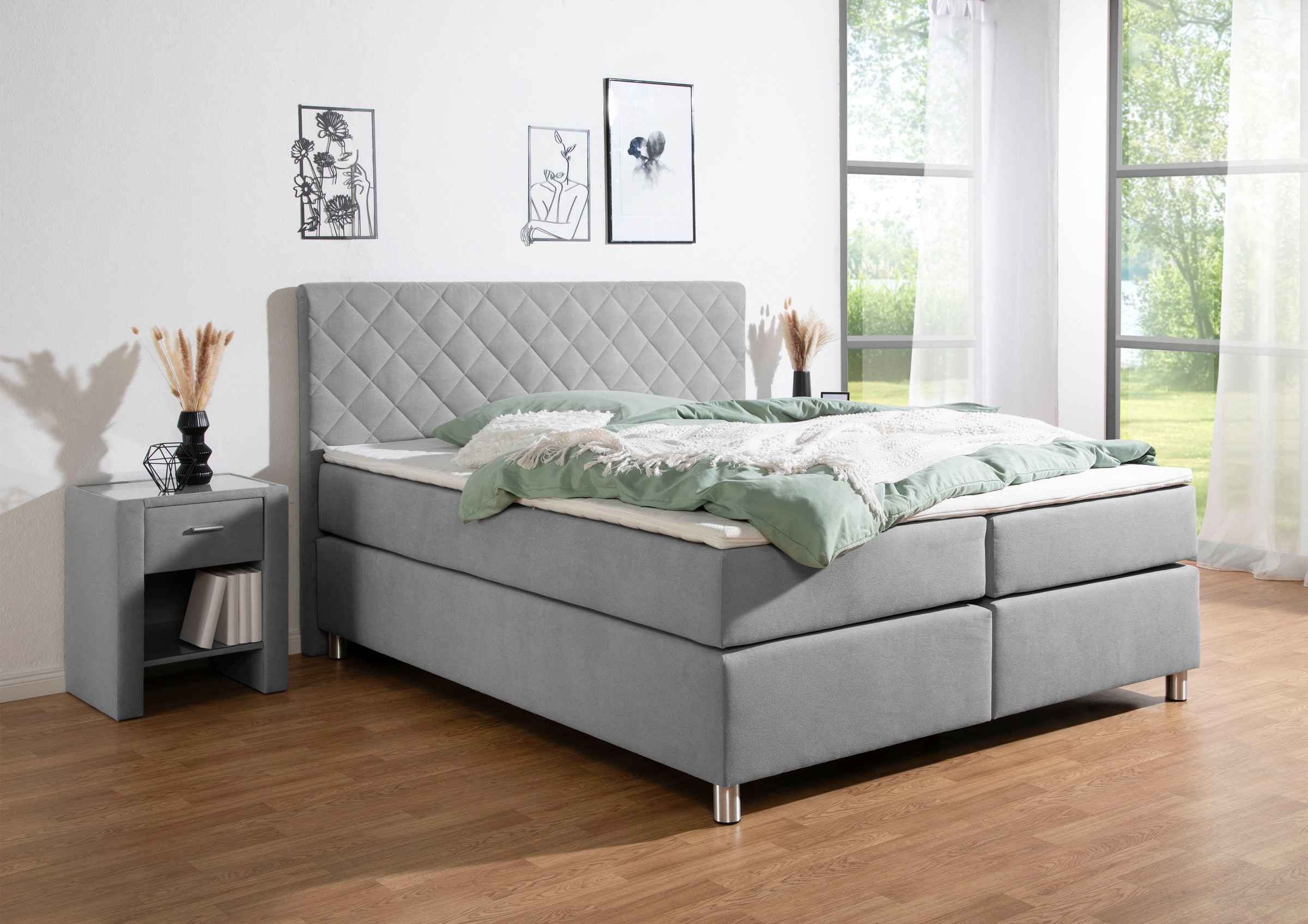 Home affaire Boxspringbett »Bernard, in verschiedenen Breiten« inkl. Topper günstig online kaufen