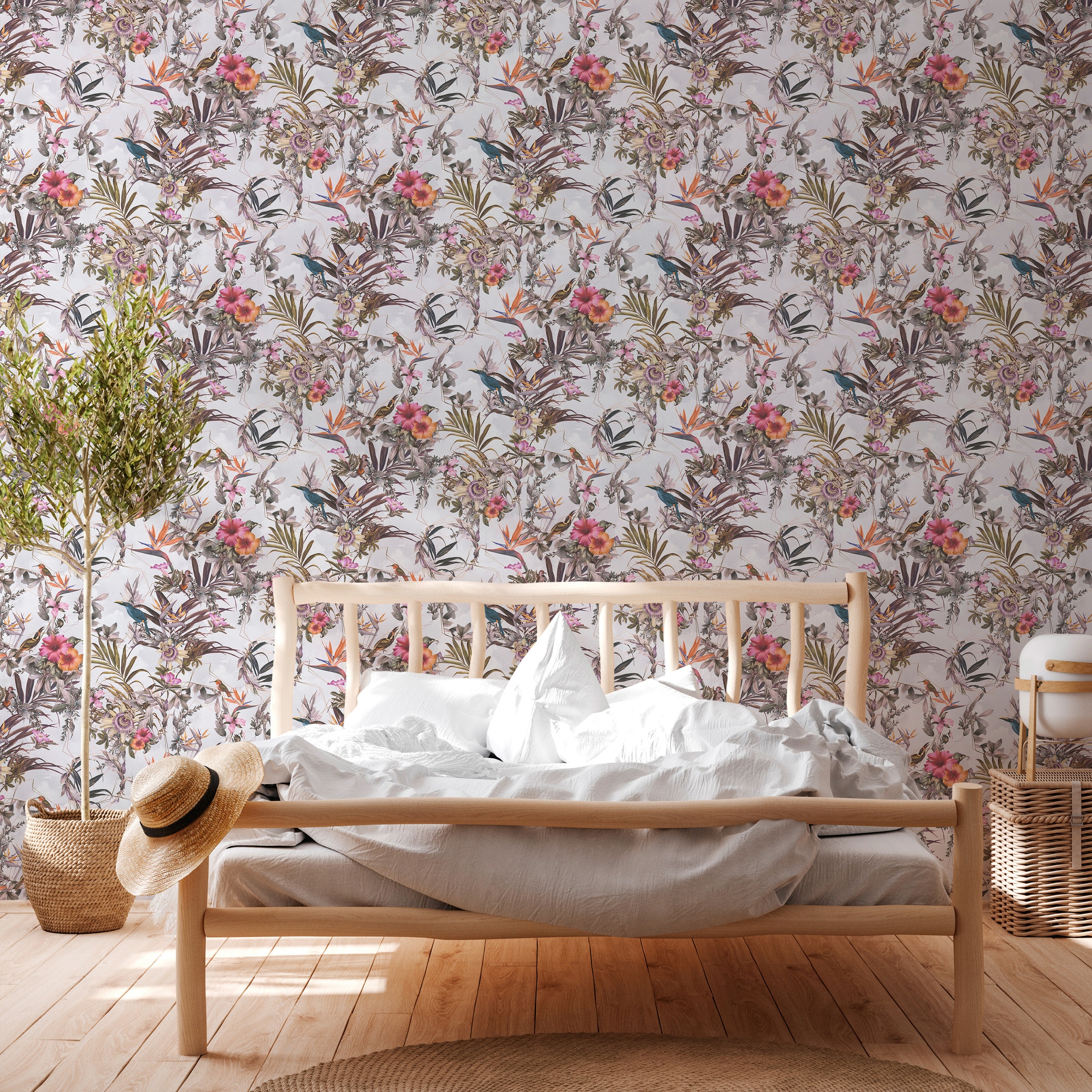A.S. Création Vliestapete »Dream Flowery«, floral-botanisch-Wald, Vogeltapete Tapete Blumenoptik Tapeten Wohnzimmer Schlafzimmer Küche