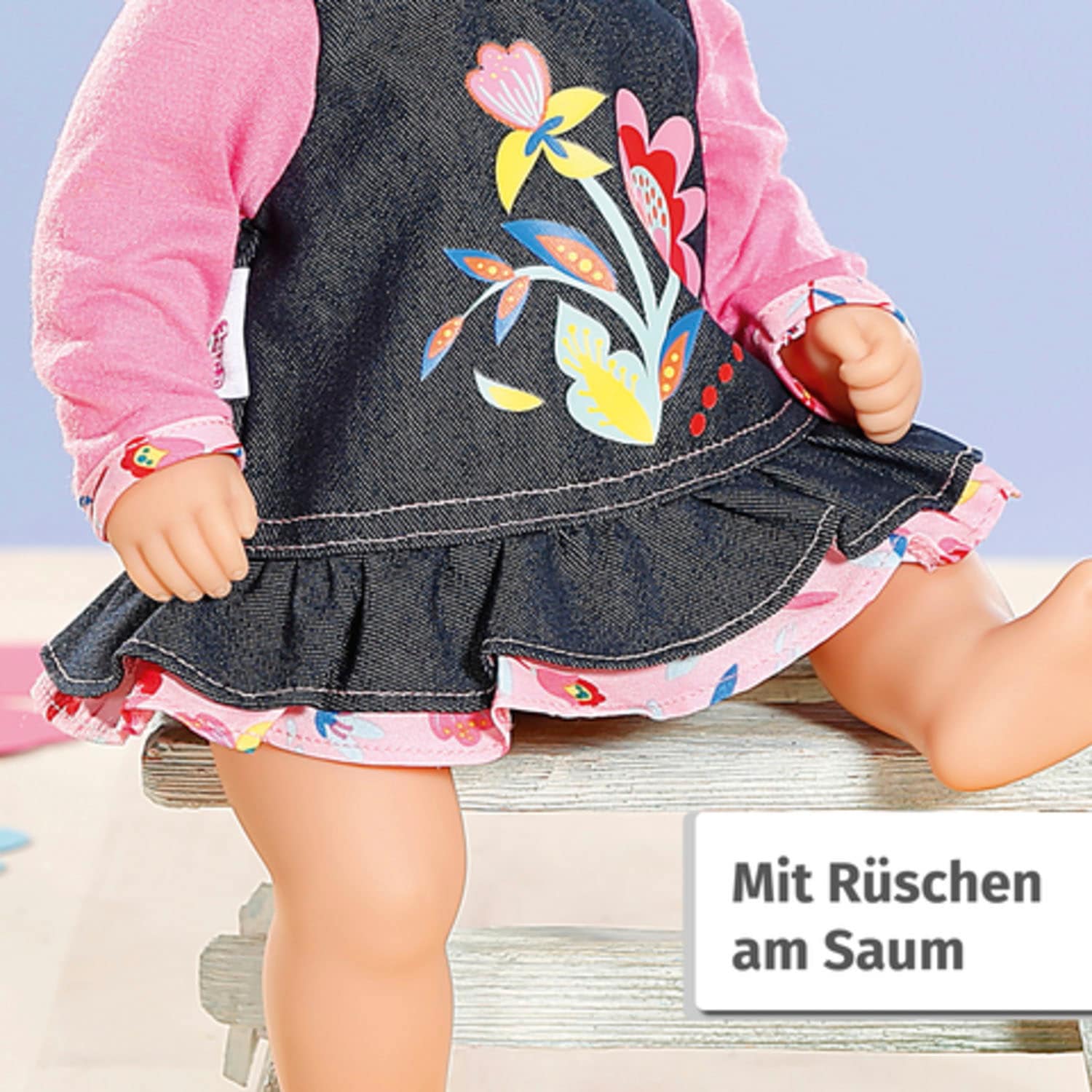 Zapf Creation® Puppenkleidung »Dolly Moda, Jeans Kleid Blumen 36 cm«