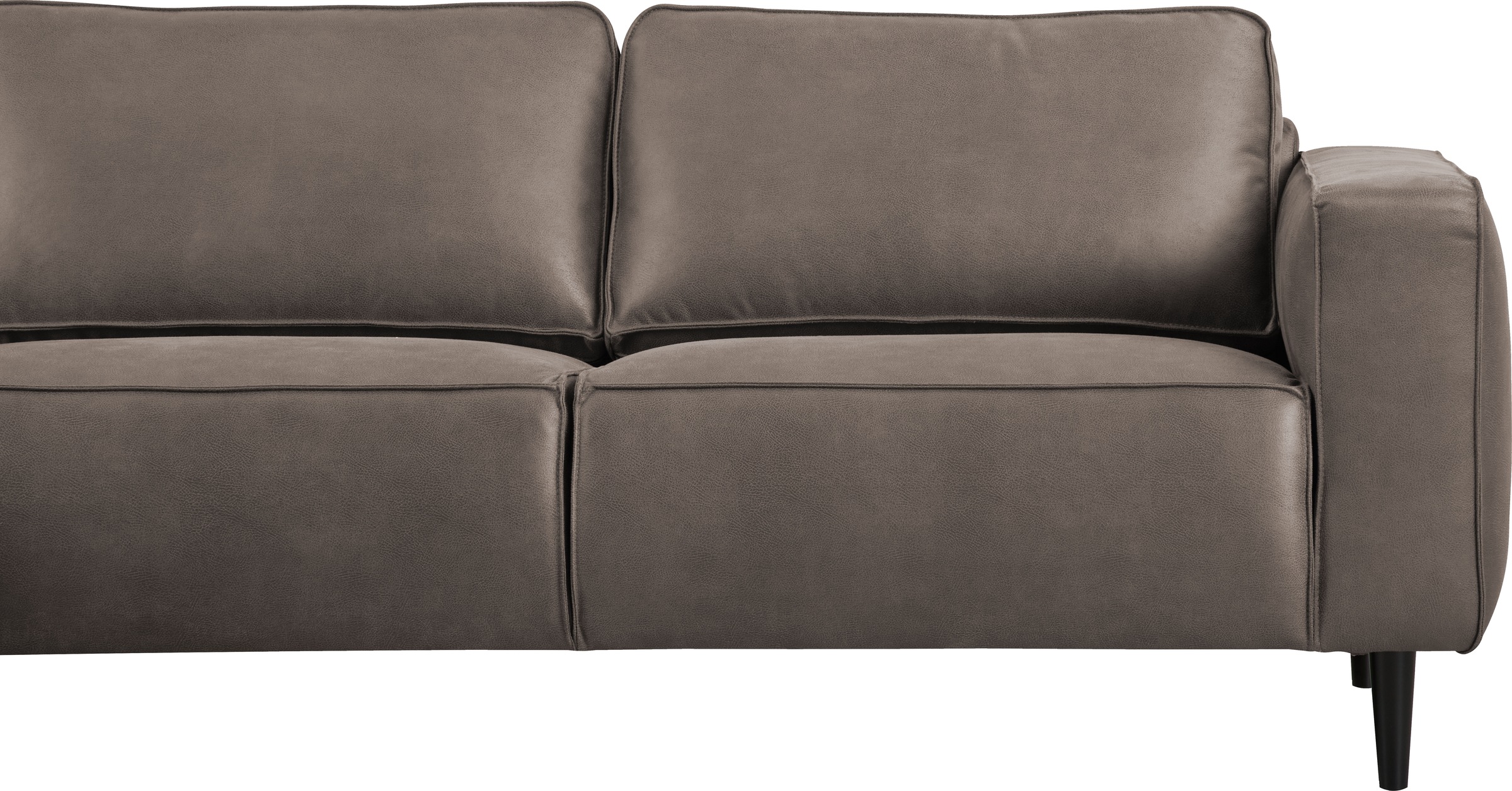 Places of Style Ecksofa »Fumone, Lederoptik oder Soft-Touch Chenille«, Breite 260, mit schwarzen Massivholzfüßen