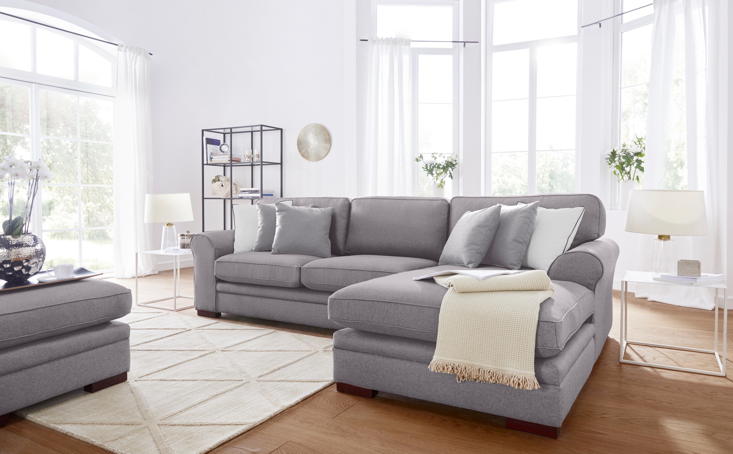 Home affaire Polsterhocker »Broughton« weiche Polsterung, passend zur Serie "Broughton", in 3 Bezugsarten