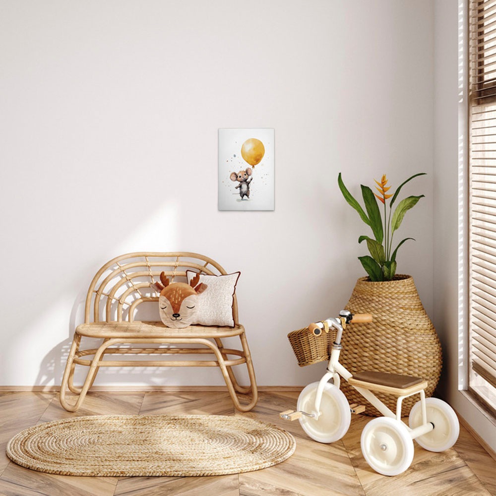 A.S. Création Leinwandbild »Cute Mouse Yellow - Wandbild Weiß Braun Keilrah günstig online kaufen