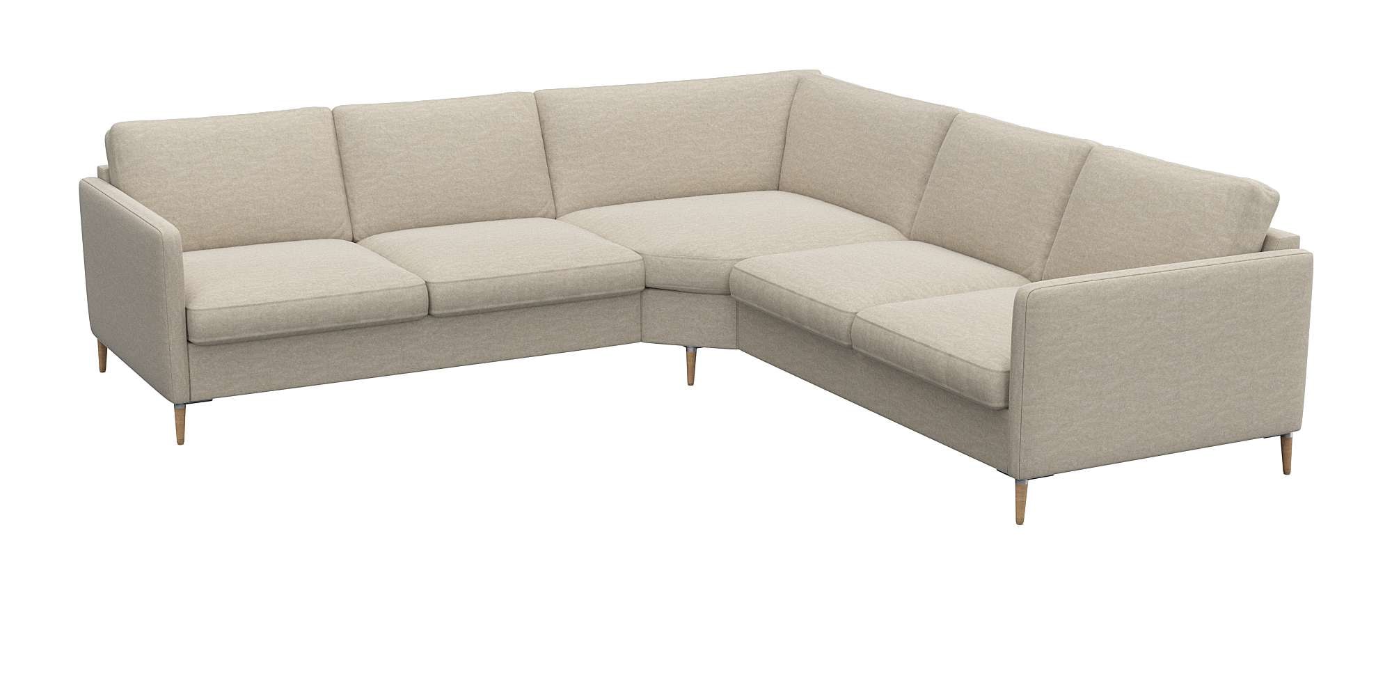 FLEXLUX Ecksofa »Fiore, gleichschenklig, bequem durch hochwertigem Sitzaufbau« schmale Armlehnen, Kaltschaum, Füße Alu+ Eiche