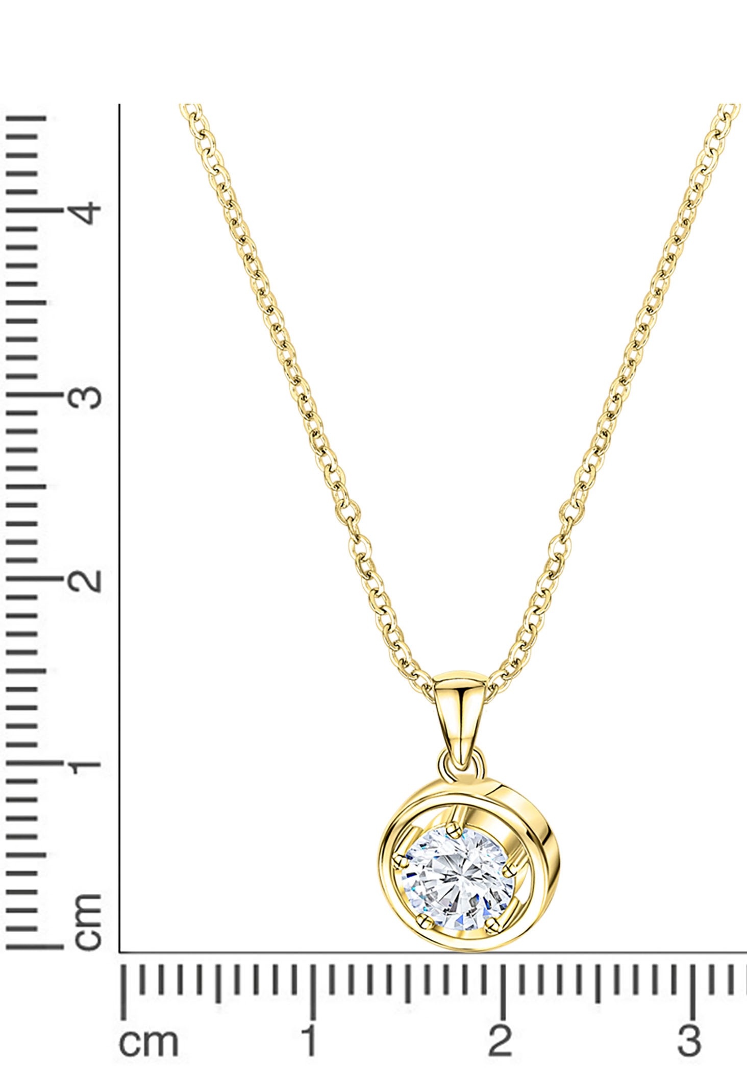 Firetti Kette mit Anhänger »Schmuck Geschenk Silber 925 Halsschmuck Halskette Ankerkette Solitär«, mit Zirkonia (synth.)