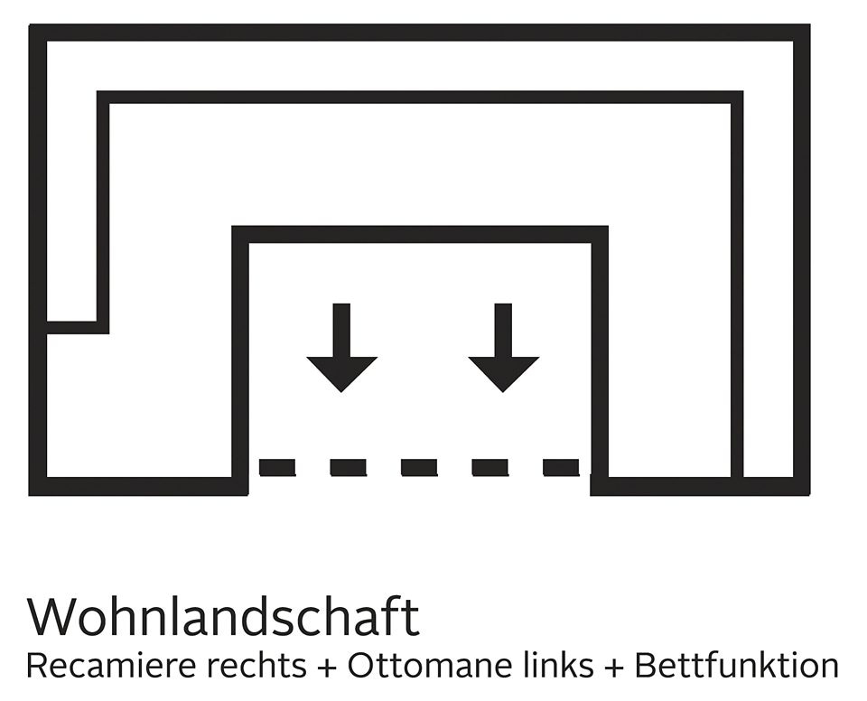 TRENDMANUFAKTUR Wohnlandschaft »Indie, U-Form«, wahlweise mit Bettfunktion