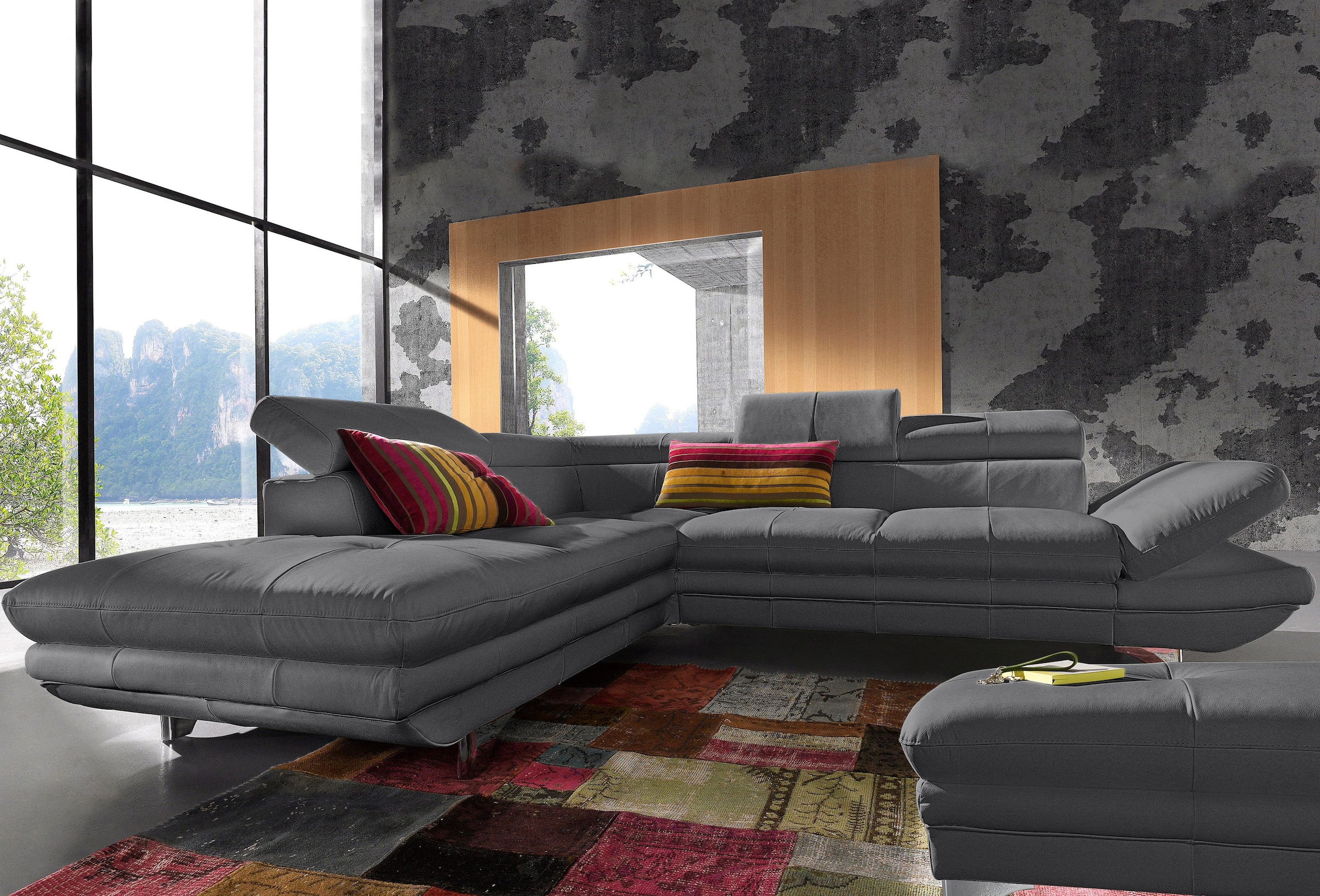 COTTA Ecksofa »Enterprise L-Form«, mit Arm- & Kopfteilverstellung, wahlweise mit Bettfunktion