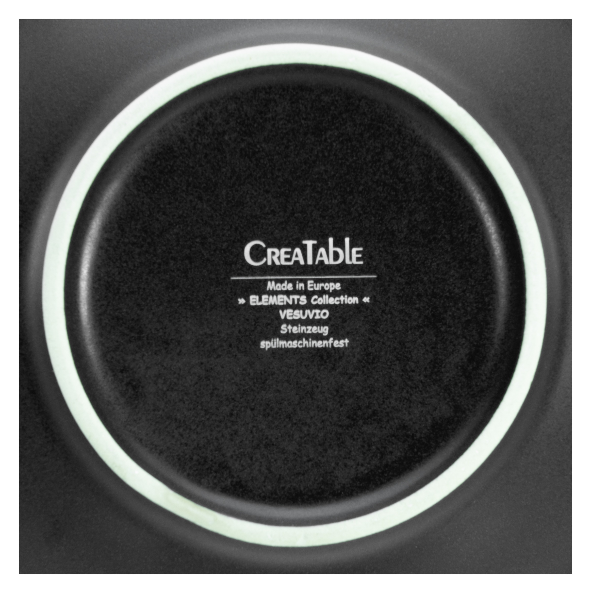 CreaTable Pastateller »Vesuvio Black, Pasta Gourmetteller Set 4-tlg«, (Set, 4 St.), Seidenmatte Spezialglasur, Ausdruckstarkes Relief