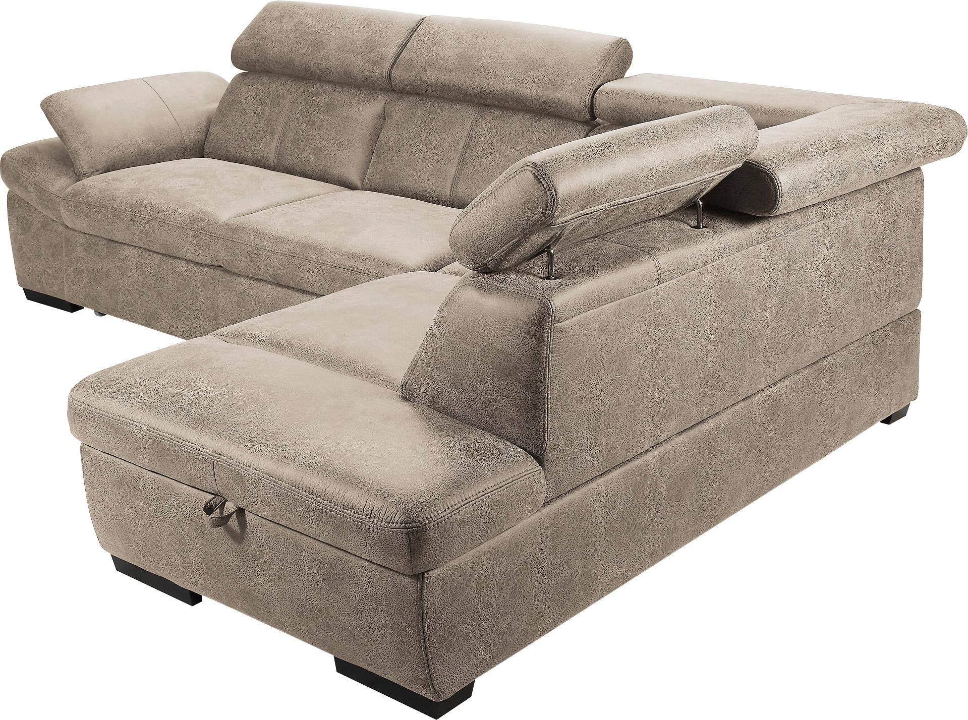 exxpo - sofa fashion Ecksofa »Salerno, klassisch modernes Funktionssofa, hoher Sitzkomfort, L-Form«, inkl. Kopf- und Armteilverstellung, wahlweise mit Bettfunktion
