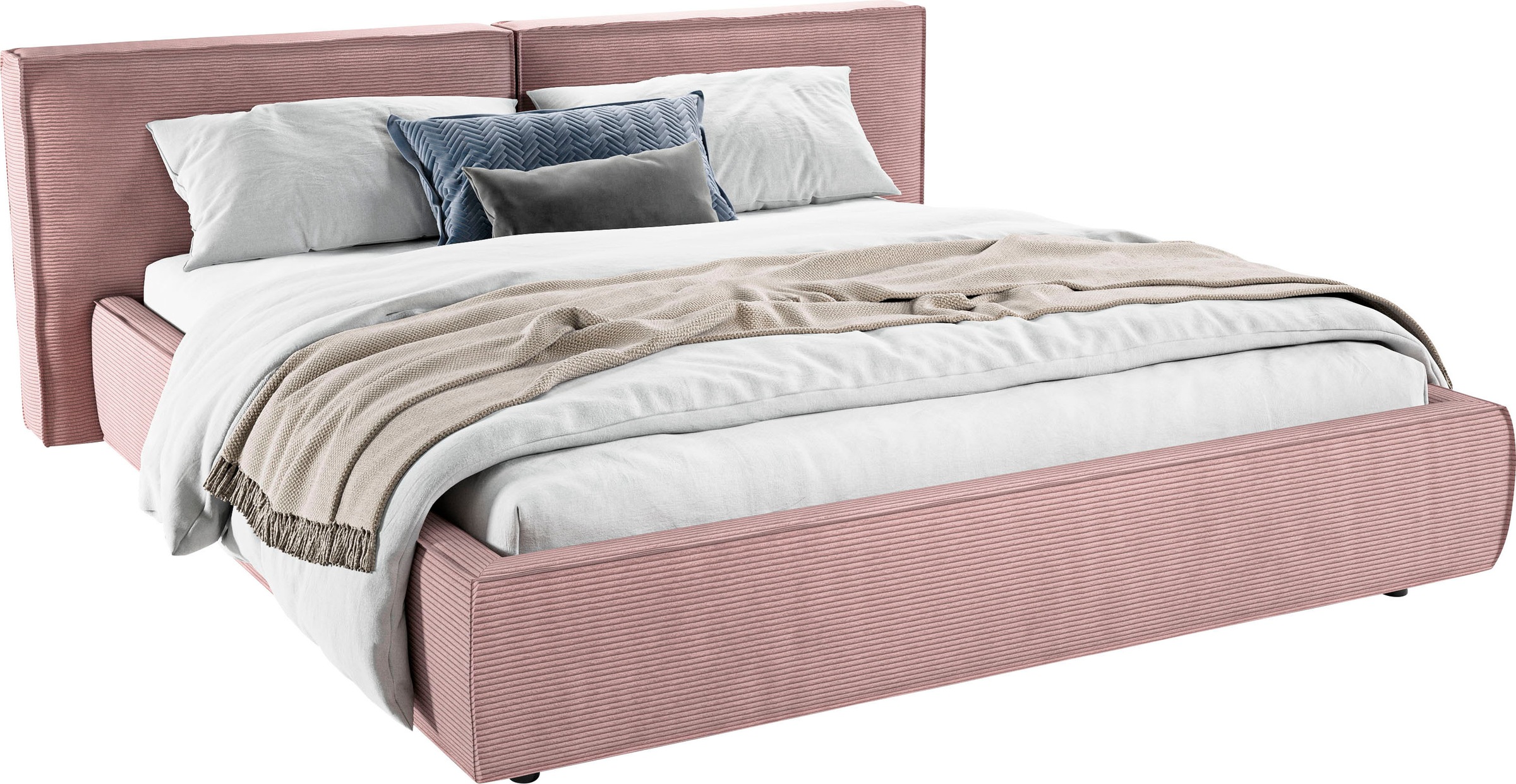 Home affaire Polsterbett »Adrina mit Biesenoptik, Feincord und Luxus-Microfaser« bis 280kg, auch in Überlänge 220 cm, 4 Breiten bis 200cm