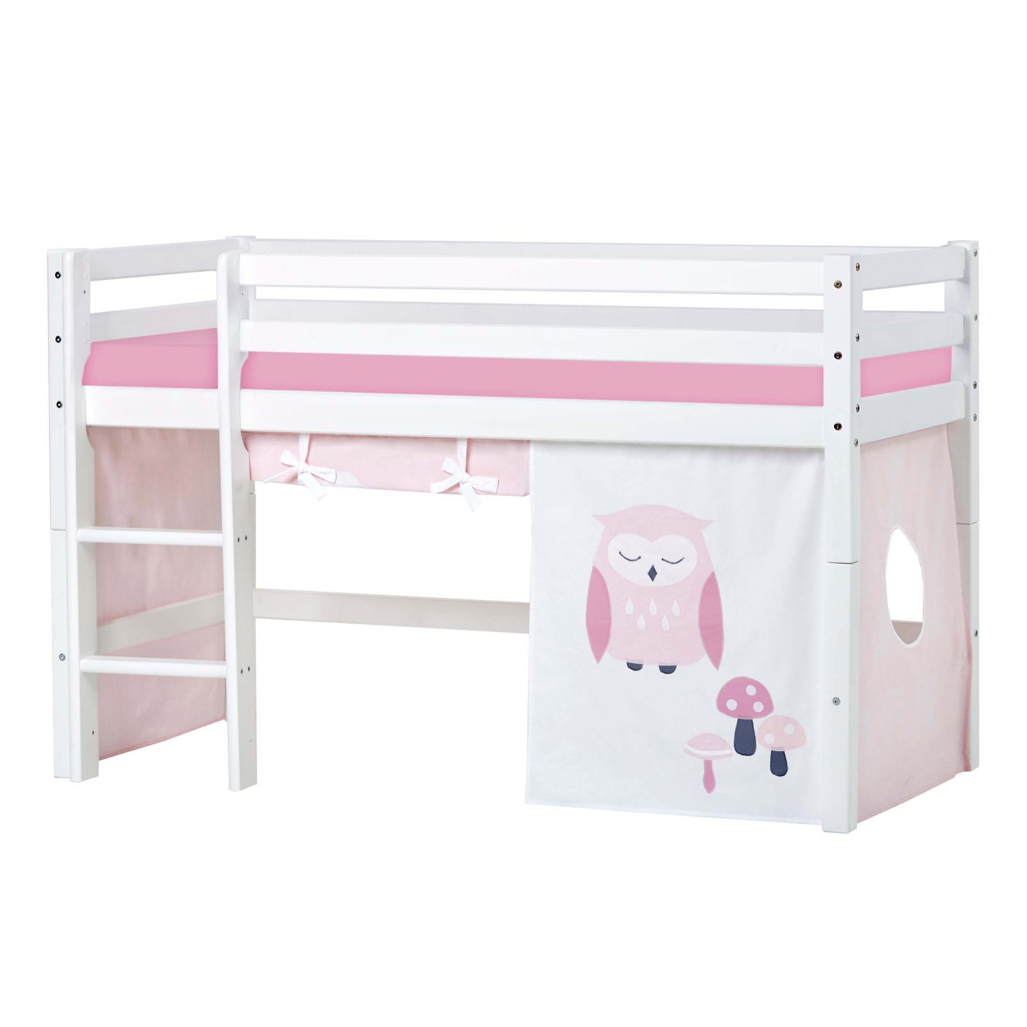 Hoppekids Hochbett »ECO Dream, Kinderbett, Spielbett, Halbhohes Bett aus Massivholz«, inkl. Vorhang-Set Creator, Bettgröße & Matratze wählbar