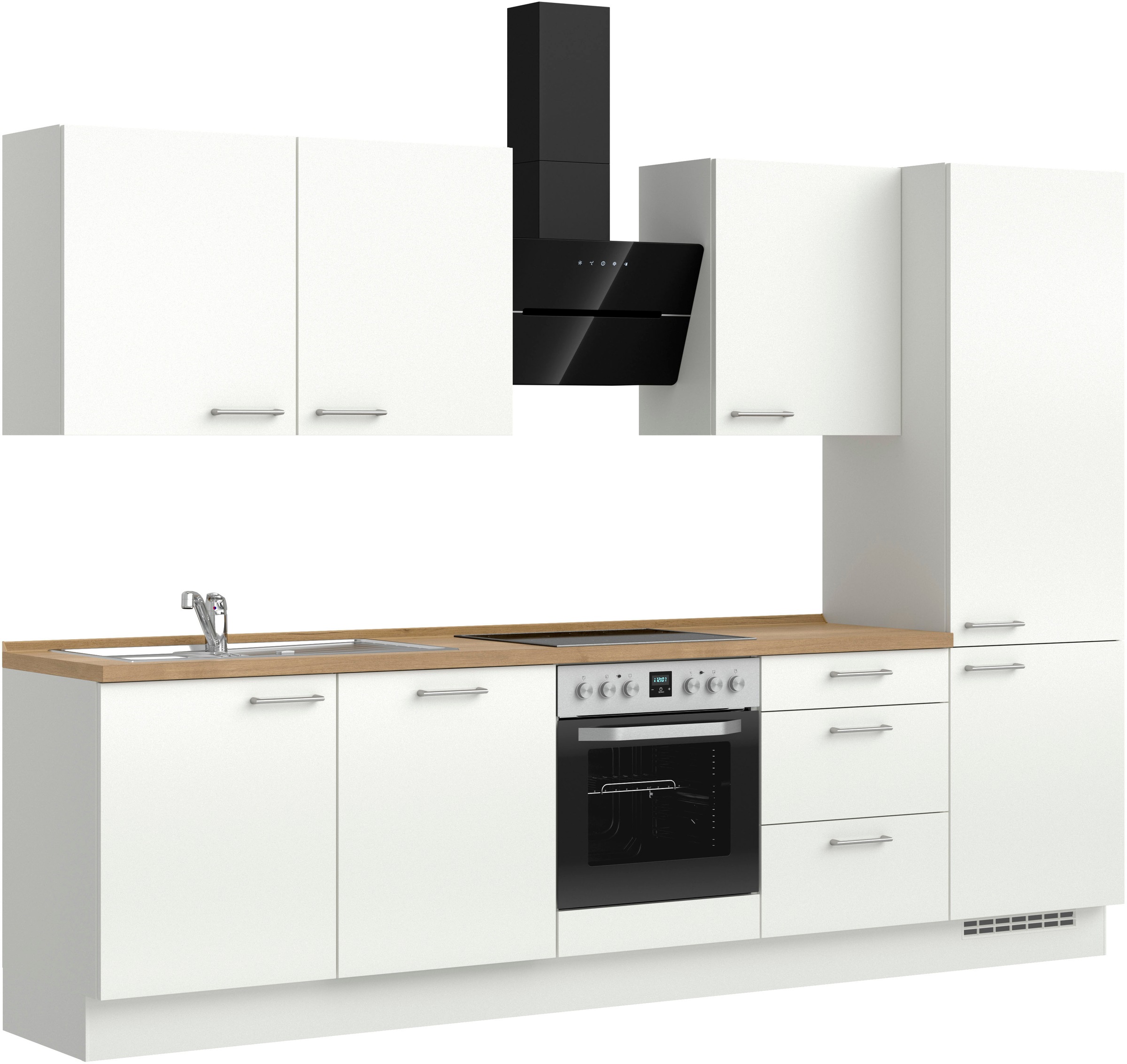 nobilia® Küchenzeile »"Laser II"«, vormontiert, Ausrichtung wählbar, Breite 300 cm, wahlw. mit E-Geräten