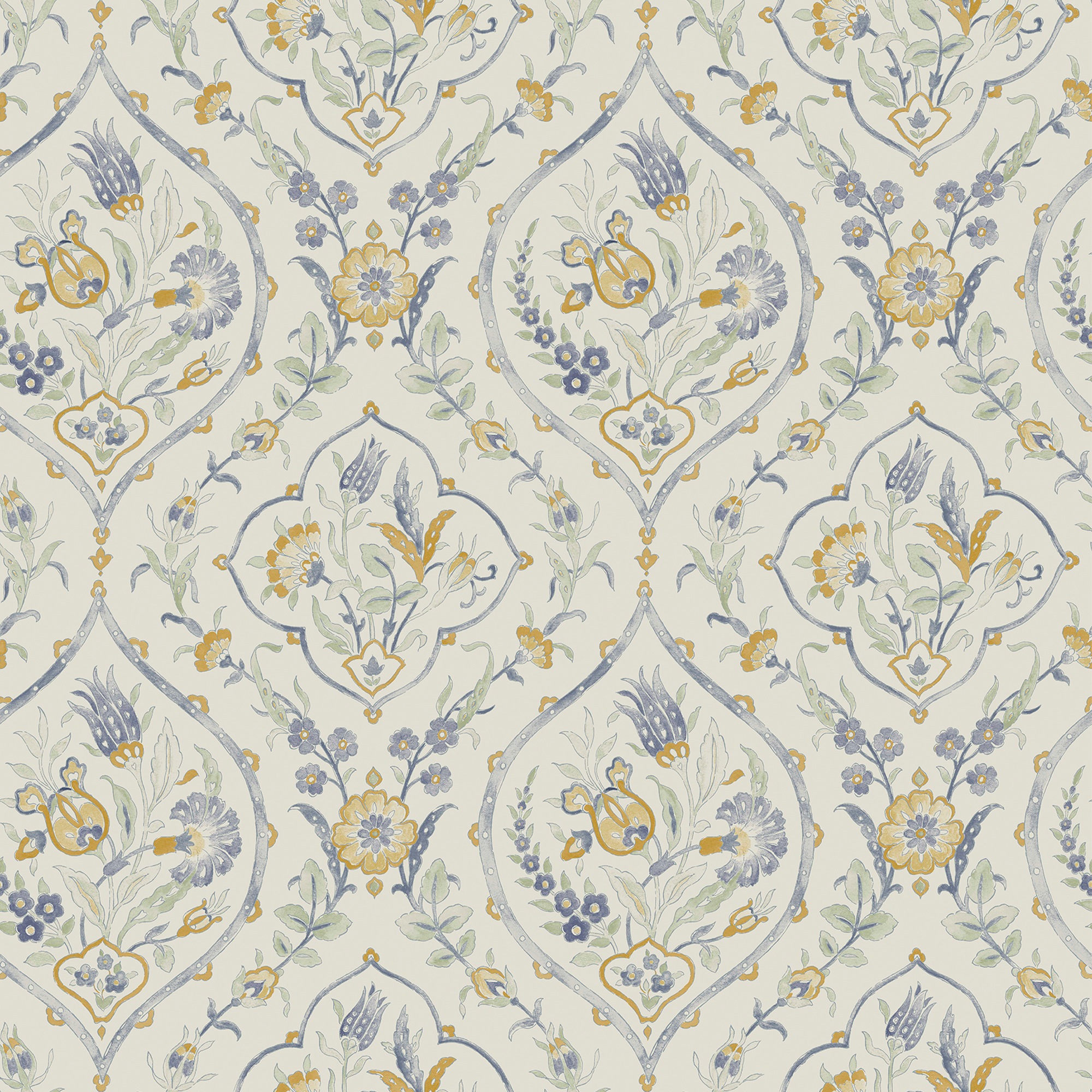 LAURA ASHLEY Vliestapete »Foscot Damask« Barock glatt 10mx52cm (ca. 5m2)