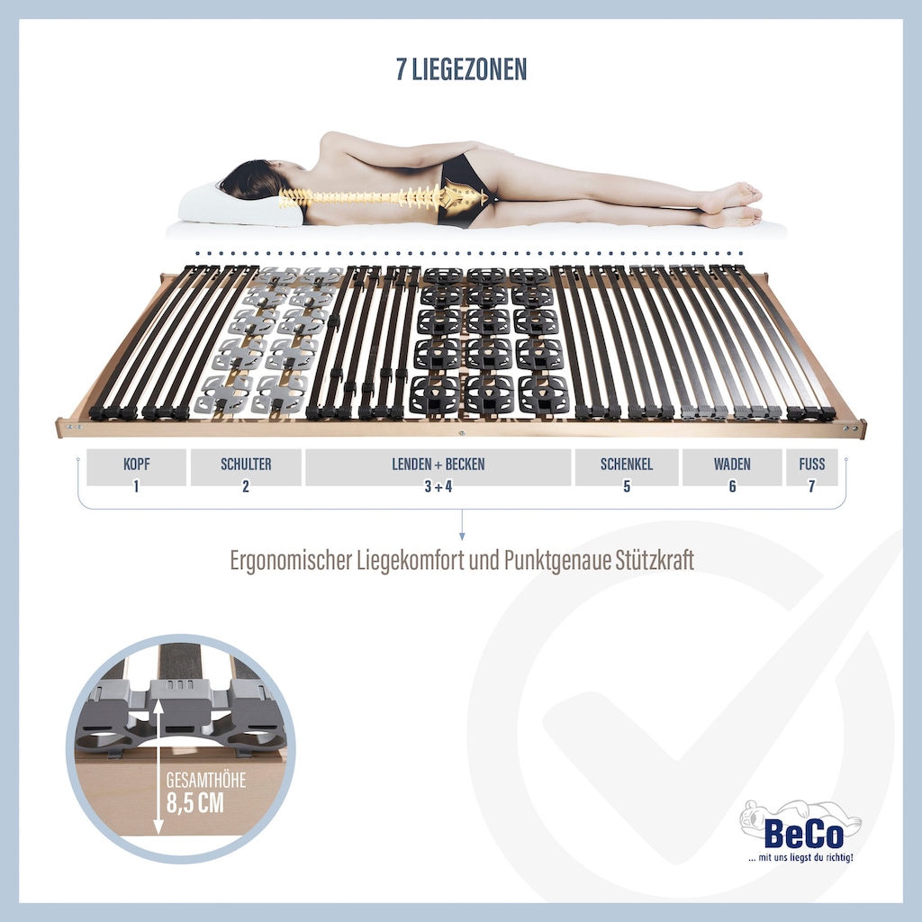 Beco Lattenrost »Modul Premium 5«, (1 St.), Lattenrost in 90x200 cm und weiteren Größen, ideal für Doppelbetten