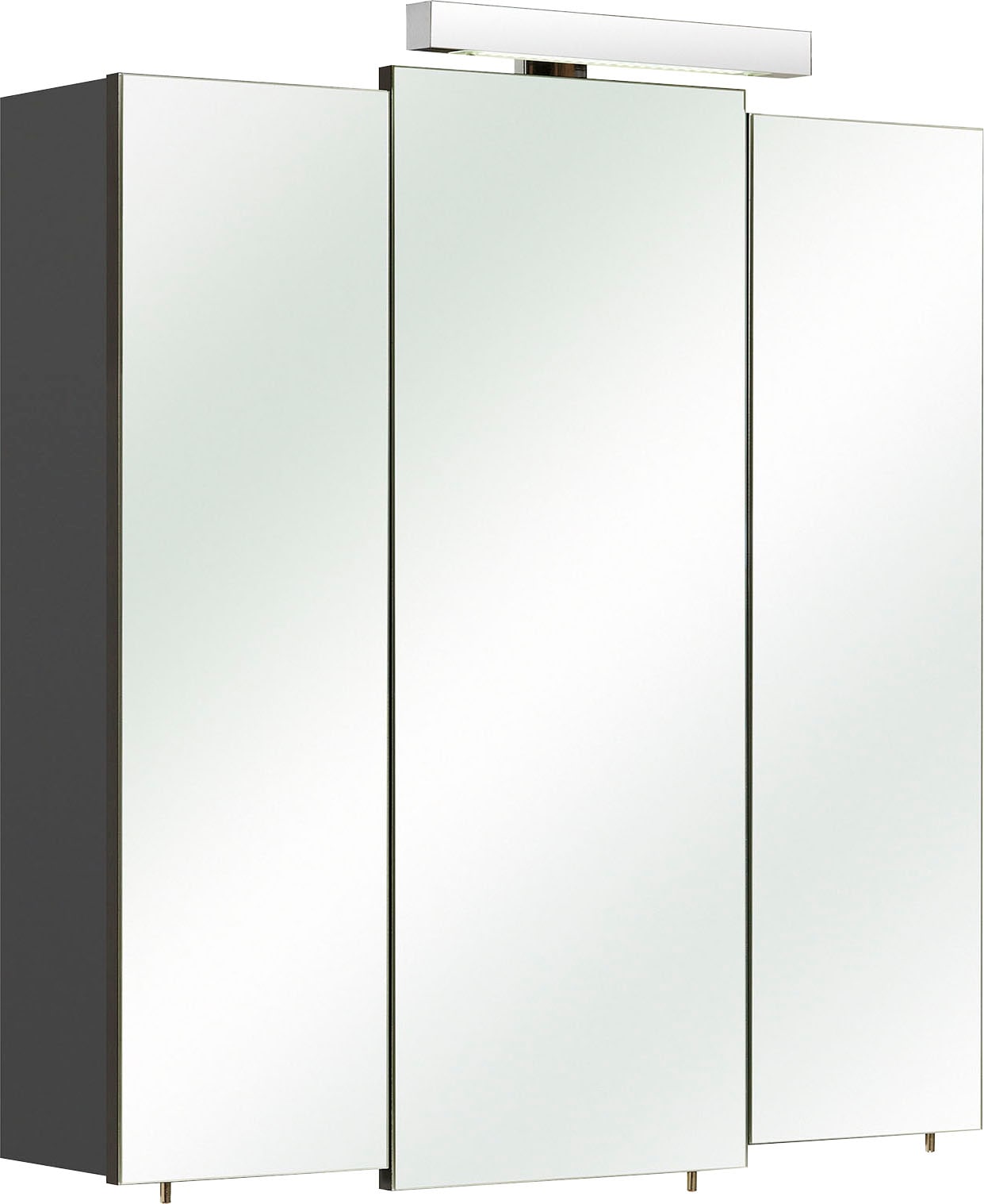 Saphir Badmöbel-Set »Quickset 2-teilig, Waschbeckenunterschrank mit LED-Spiegelschrank«, (2 St.), Waschplatz 68 cm breit, 5 Türen, inkl. Türdämpfer, Griffe Chrom Glanz
