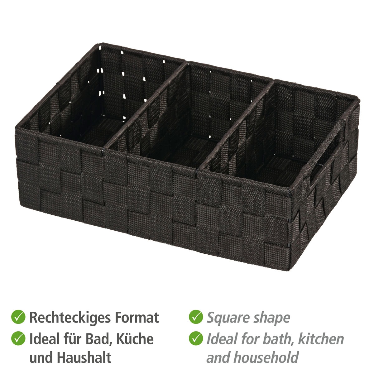 WENKO Organizer »Adria«, (1 St.), mit Griff, 3 Fächer