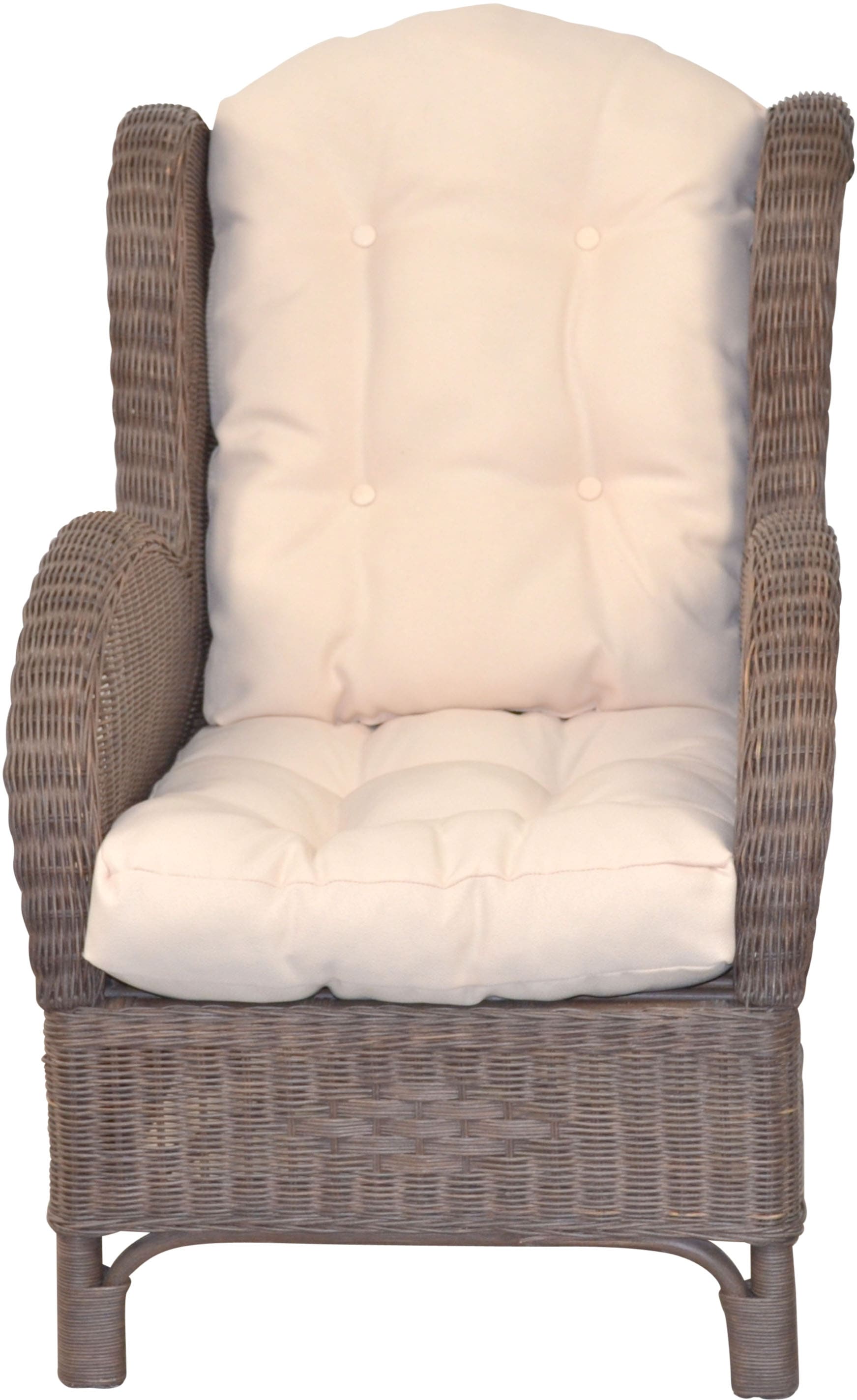 Ohrensessel 1 Stk. tlg. Hgeflochten, braun Polyester