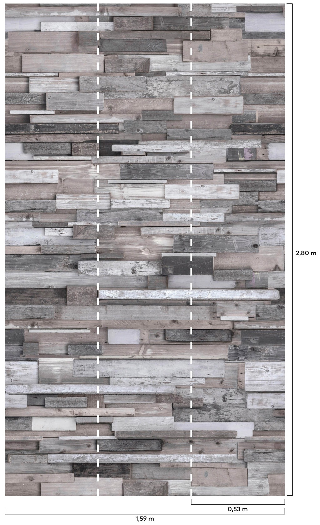 Bodenmeister Fototapete »3d Effekt Holzwand Vintage grau«