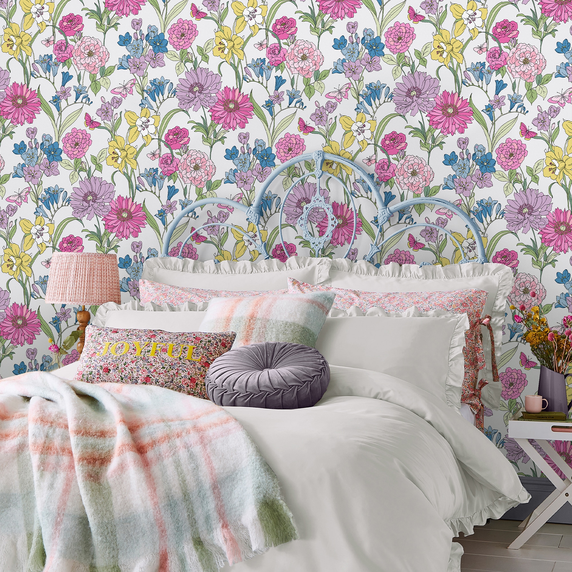 LAURA ASHLEY Vliestapete »Gilly Multi« floral texturiert 10mx52cm