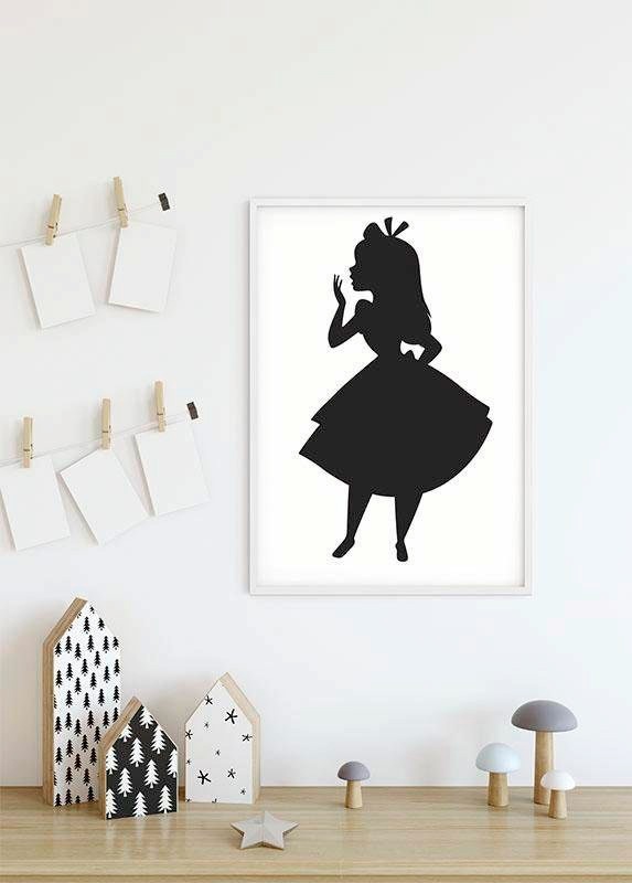 Komar Bild »Alice Silhouette«, Disney, (1 St.), Wandbild zur Dekoration im Kinderzimmer - ohne Rahmen