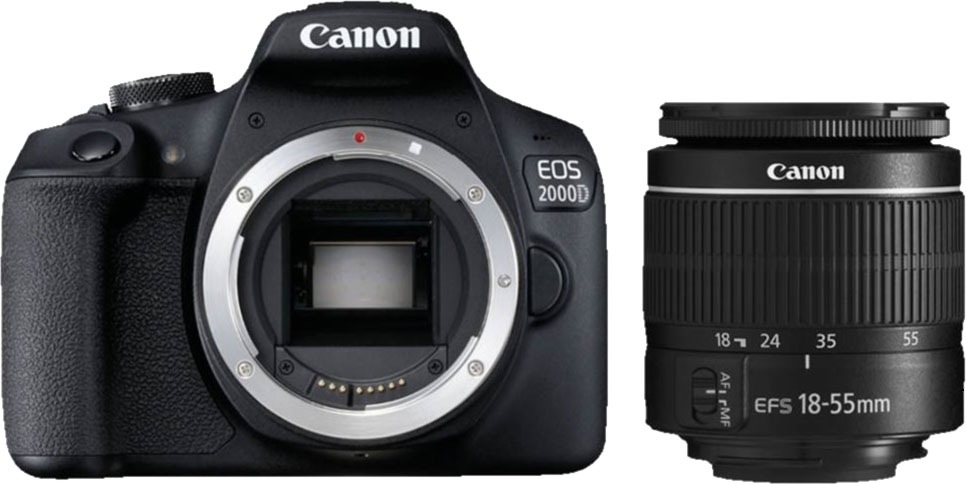 Bild von Canon Spiegelreflexkamera »EOS 2000D Kit 18-55 mm DC III«, EF-S 18-55mm f/3.5-5.6 III, 24,1 MP, WLAN (WiFi)-NFC