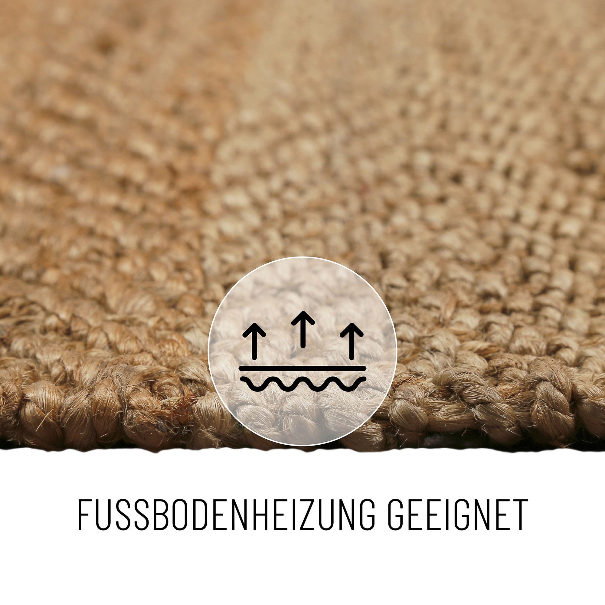 Green Looop Teppich »Dhurry«, rechteckig, 12 mm Höhe, handgewebt, robust, strapazierfähig, Jute, Natur, Wohnzimmer