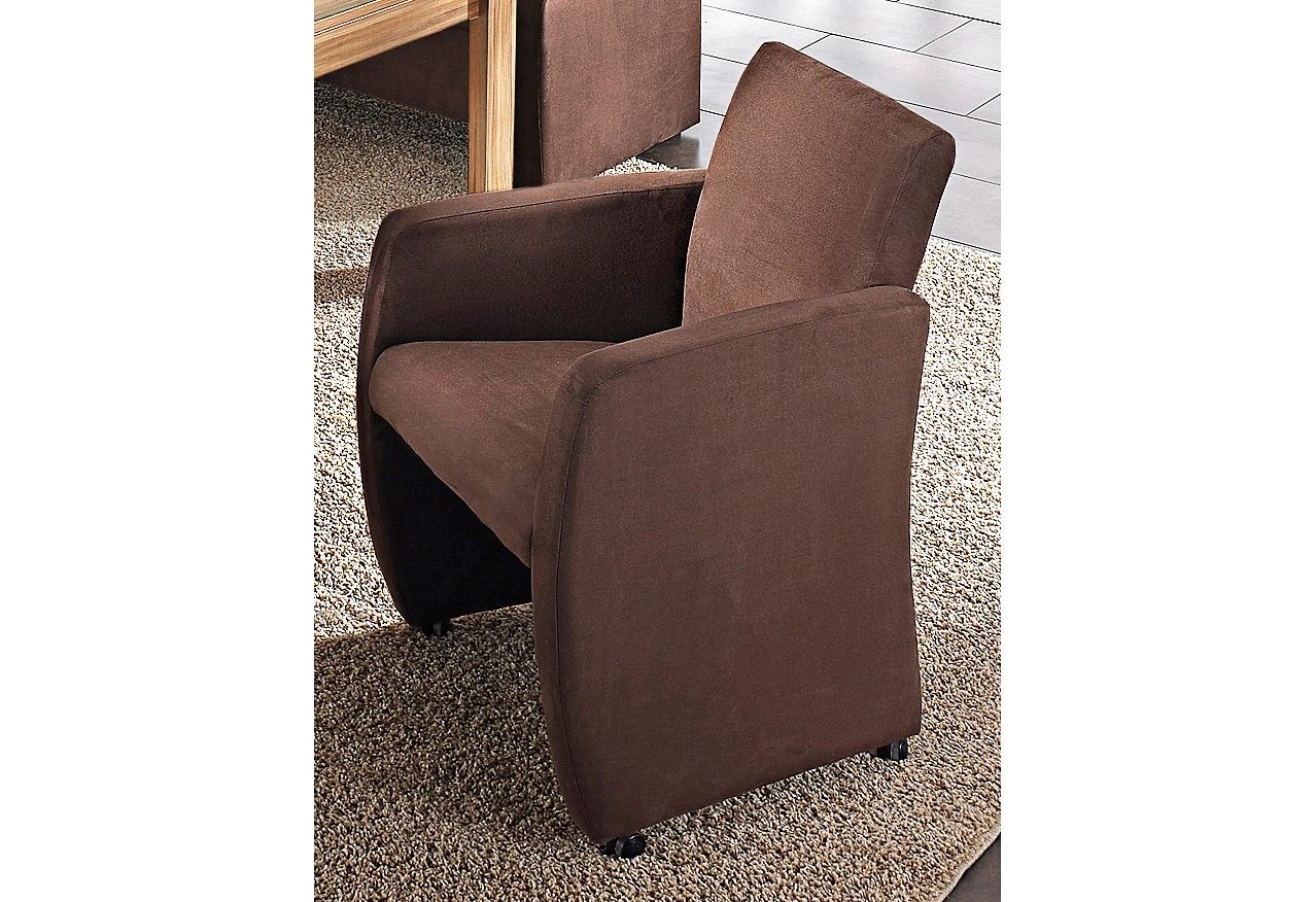 Max Winzer® Sessel »Noah, Loungesessel auf Rollen, bequem, schmale Armlehnen«, schlichte Eleganz in kompakten Stellmaßen