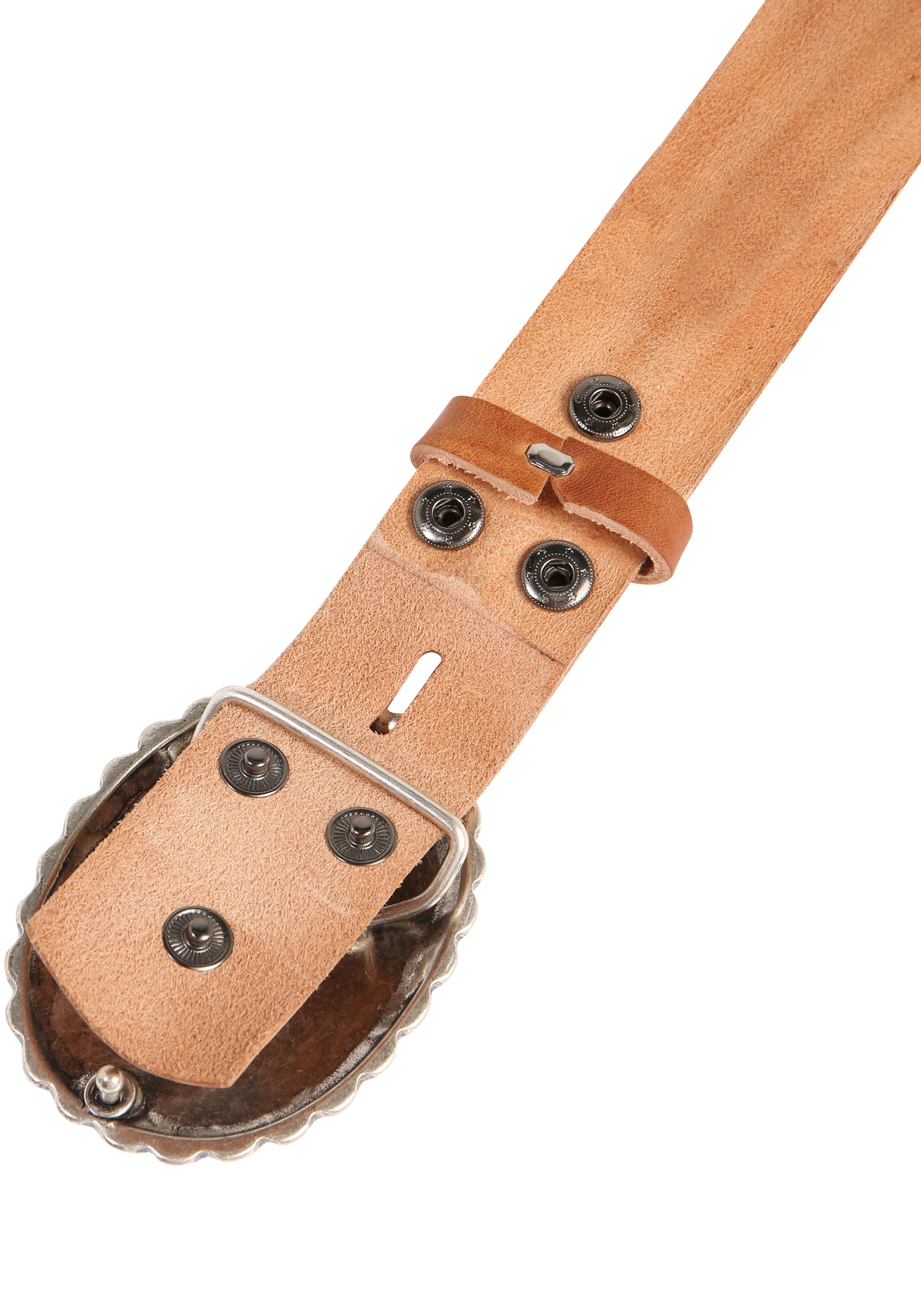 Rettungsring Gürtel Ledergürtel mit austauschbarer Schließe »Mandala Silber«