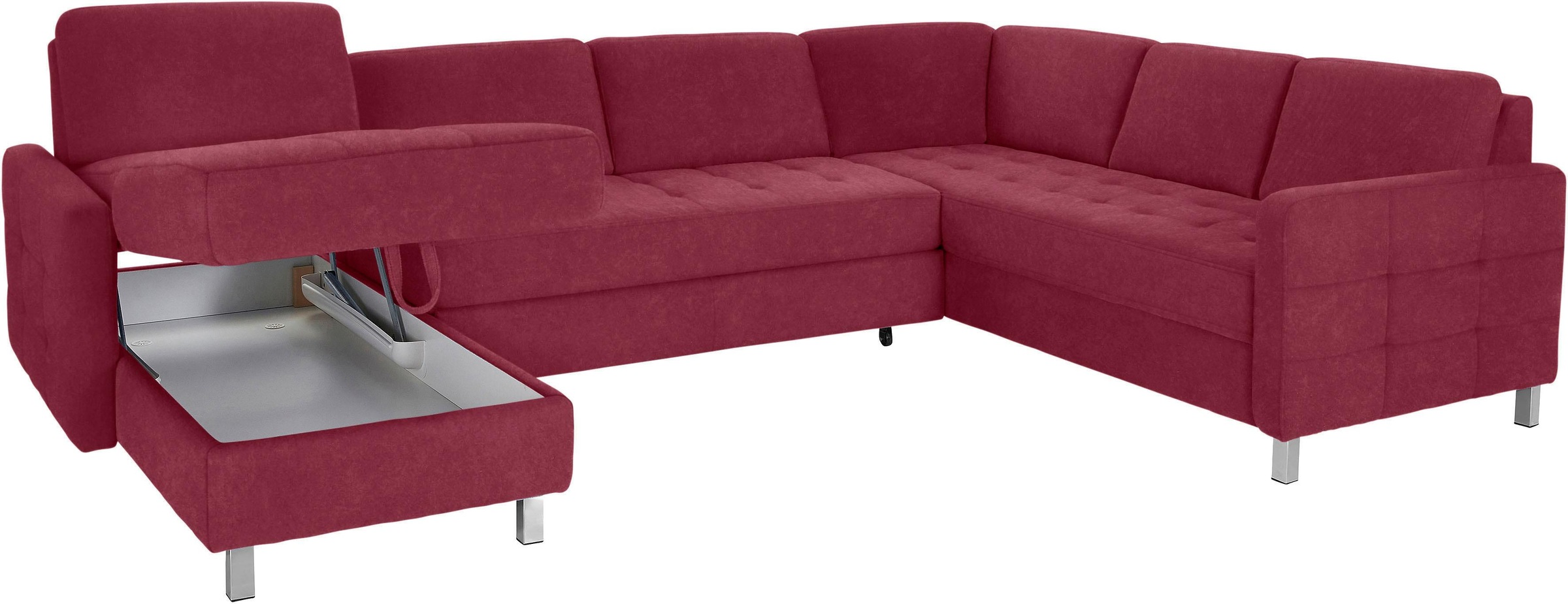 sit&more Wohnlandschaft Pablo U-Form, wahlweise mit Bettfunktion und Bettkasten