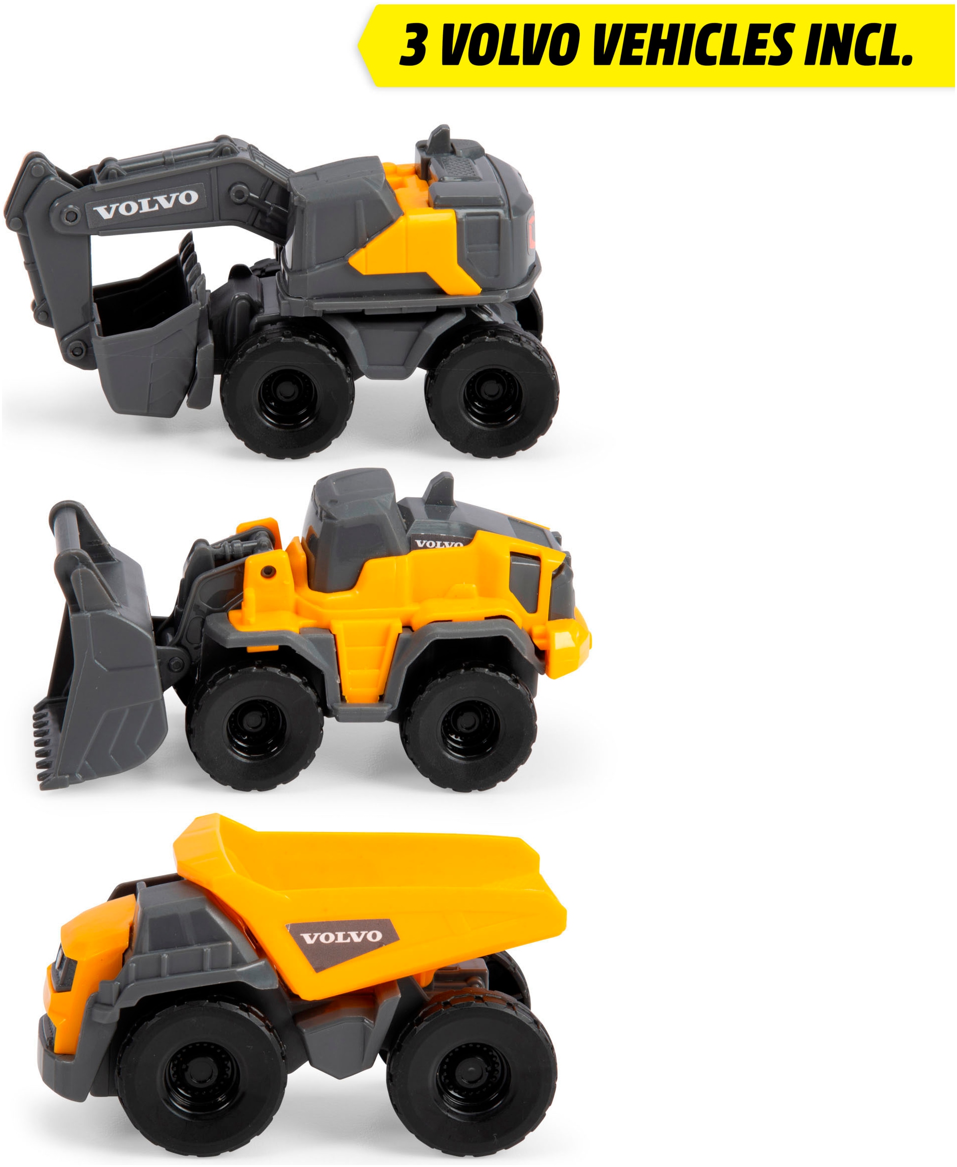 Dickie Toys Spiel-Gebäude »Micro Construction Station« inklusive 3 Volvo Baustellenfahrzeuge; mit Licht und Sound