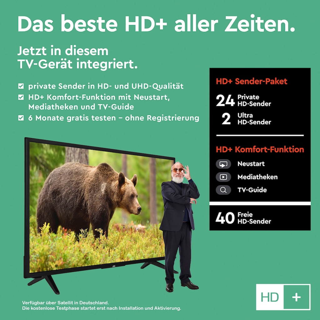 JVC LED-Fernseher »LT-42VU3155«, 106 cm/42 Zoll, 4K Ultra HD, Smart TV, HDR Dolby Vision, Triple-Tuner, 6 Monate HD+ inklusive