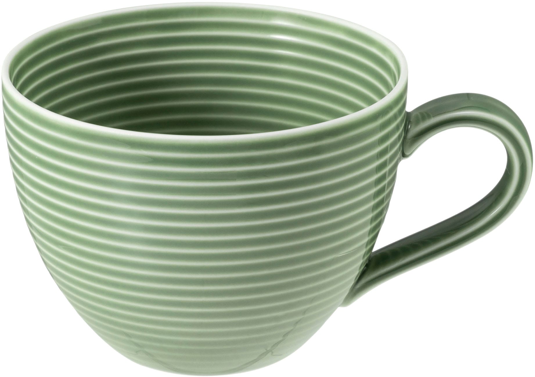 Seltmann Weiden Kaffeeservice »Geschirr-Set, Service Beat«, (Set, 18 tlg.), Teller, Tassen, Untertassen, Rillendekor, 18 Teile, für 6 Personen