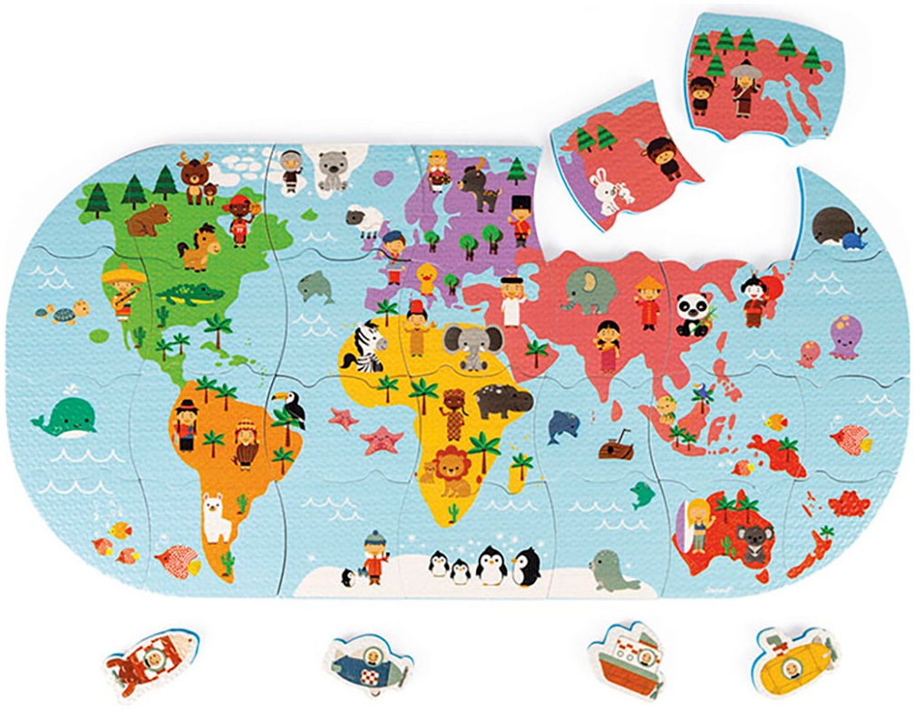 Janod Puzzle »Welt«, für die Badwanne