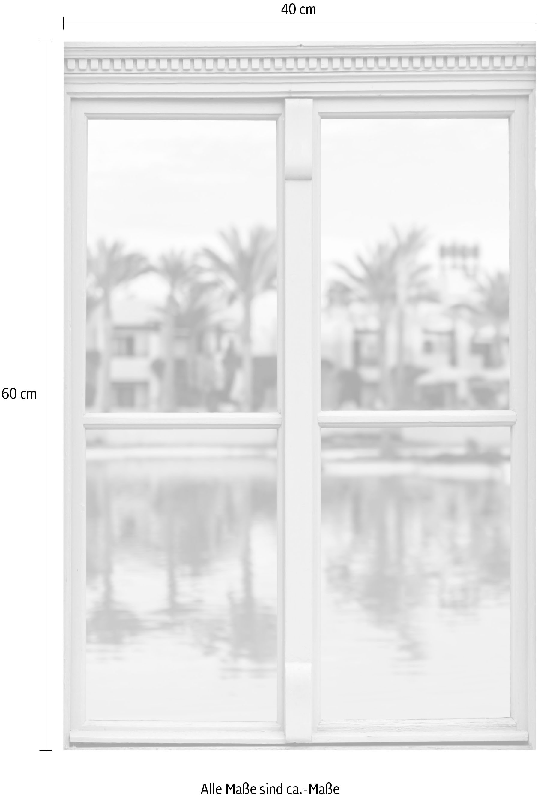 queence Wandsticker »Strand«, Wandsticker, Wandbild, selbstklebend, 3D, Fenster