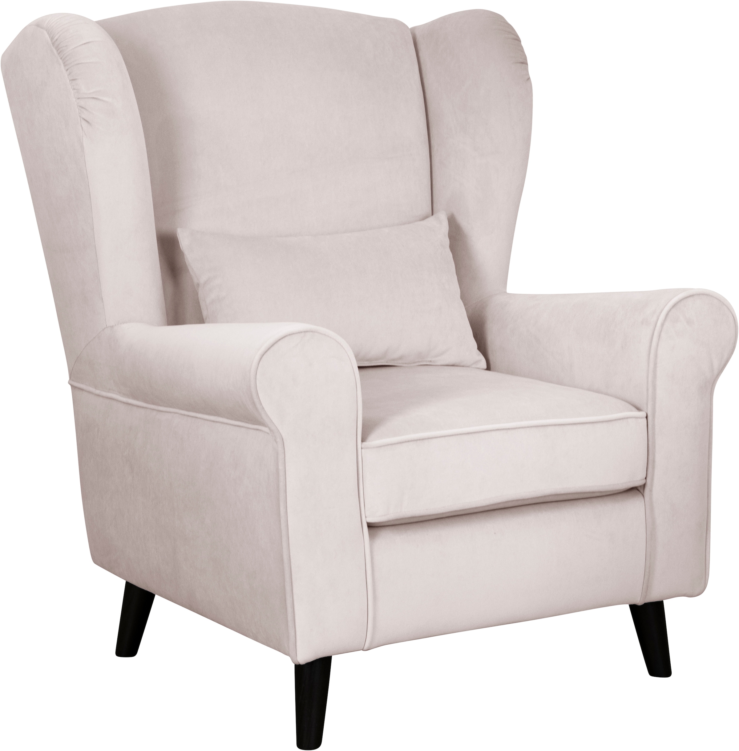 Home affaire Sessel »Ohrensessel CHISTELLE, wahlweise mit Polsterhocker«, mit Wellenunterfederung, Maße: B/T/H: 81/87/99 cm