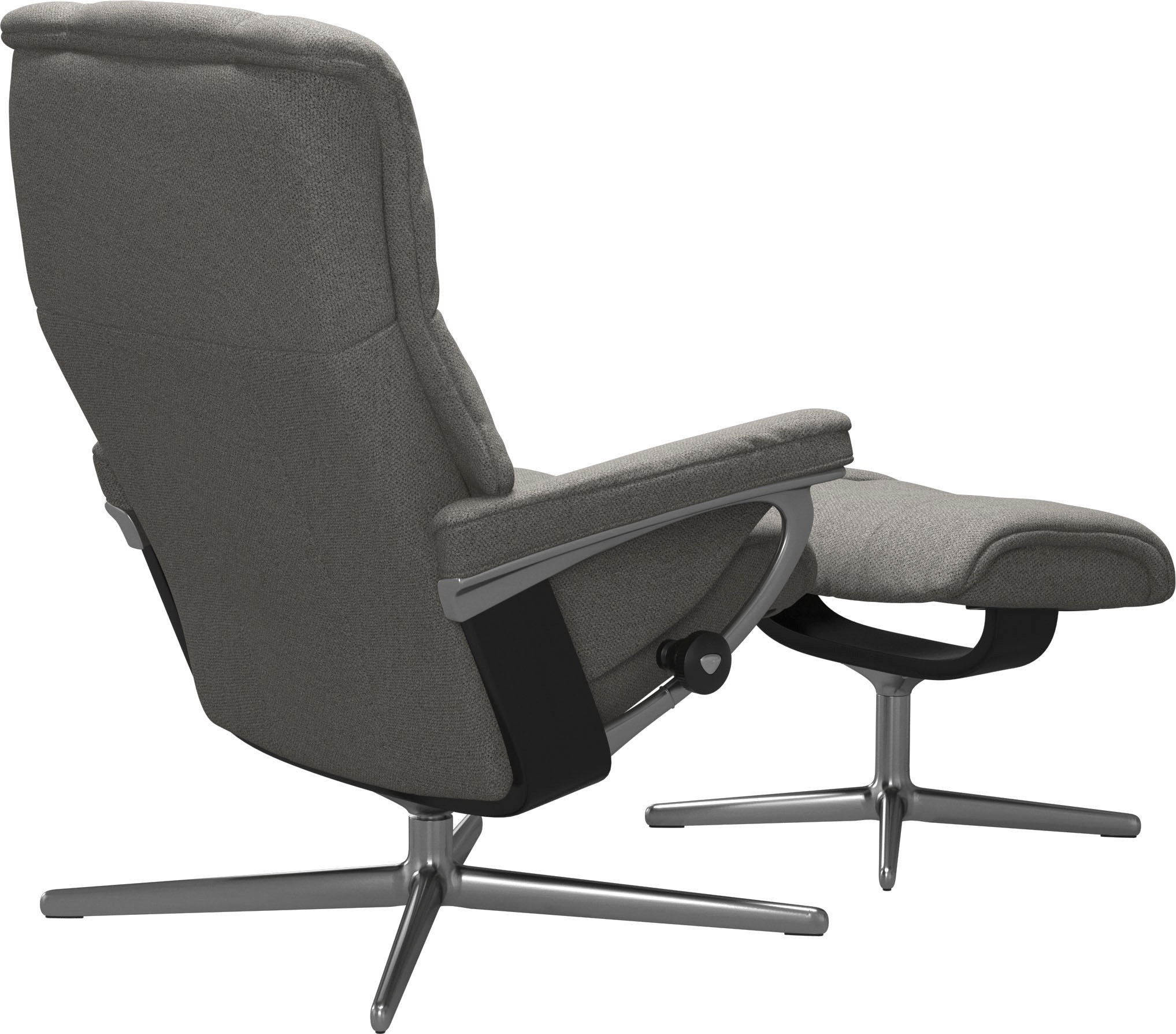 Stressless® Relaxsessel »Mayfair«, (Set, Relaxsessel mit Hocker), mit Hocker, mit Cross Base, Größe S, M & L, Holzakzent Schwarz