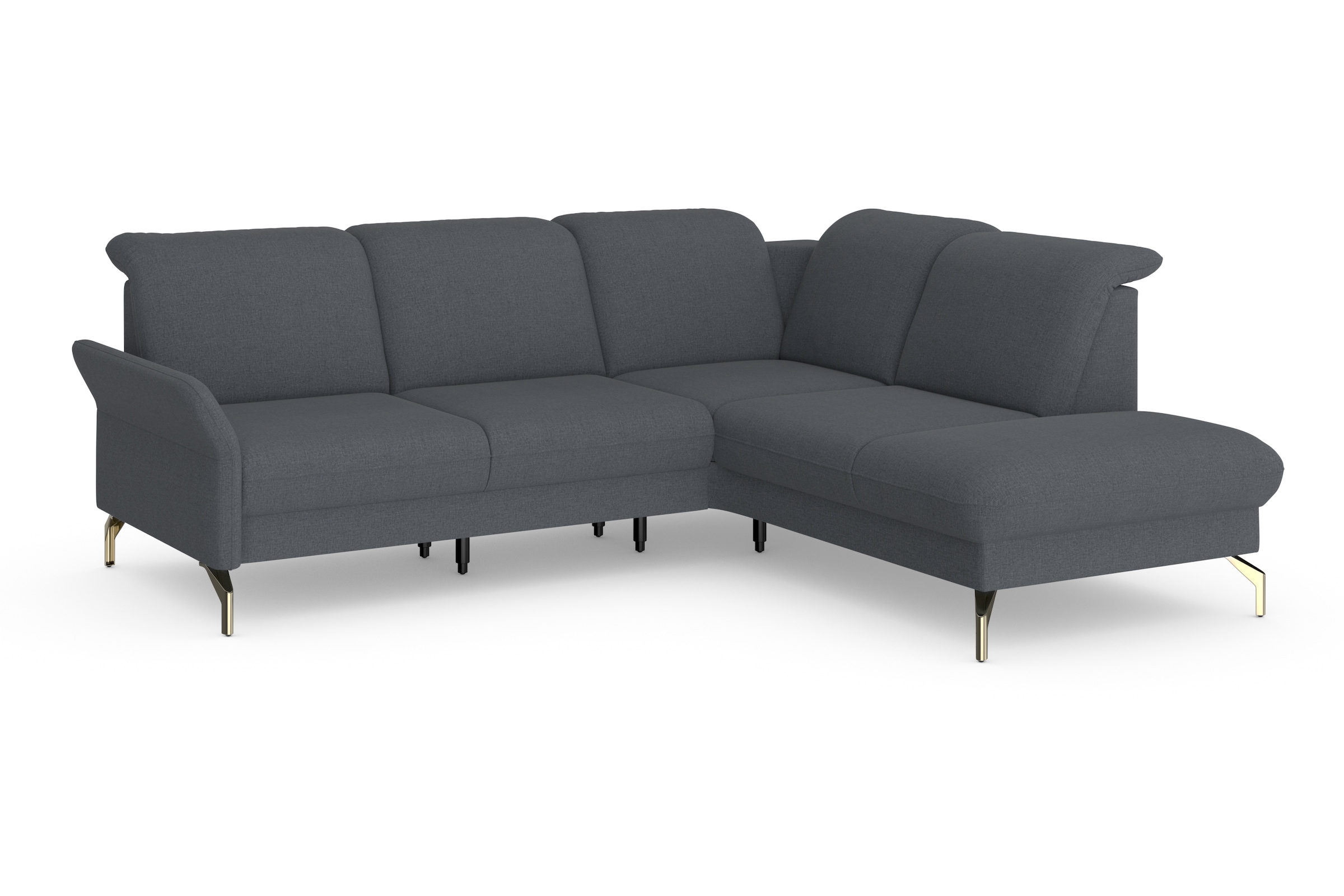 sit&more Ecksofa »Fashion L-Form«, wahlweise mit Kopfteilverstellung, Vorziehsitz, motorisch, Nickelfüße