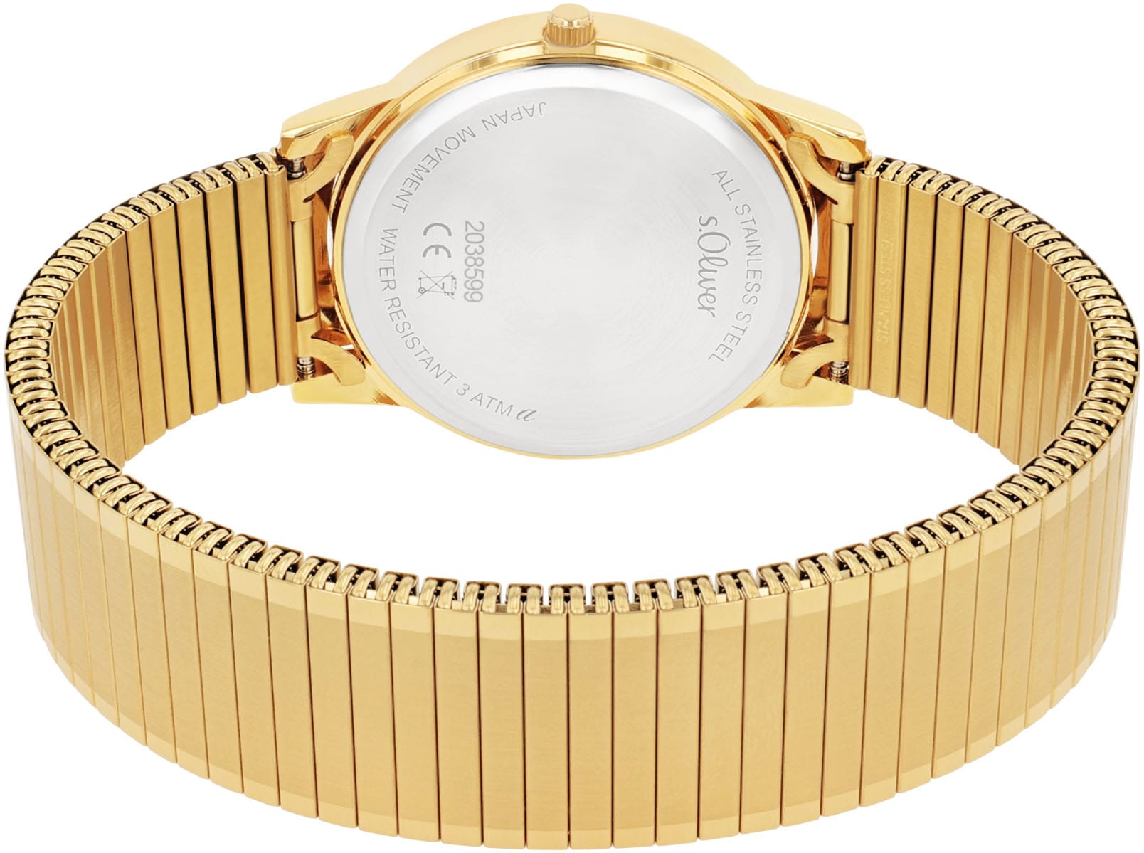 s.Oliver Quarzuhr, Armbanduhr, Damenuhr, Herrenuhr, Edelstahlarmband, Flexband, Zugband