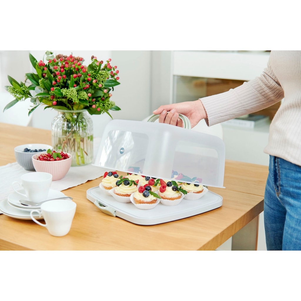 Emsa Kuchentransportbox »K32670 Prep&Bake«, (2 tlg.), eckig 37x33 cm, Tragegriff, Schneidevorrichtungen