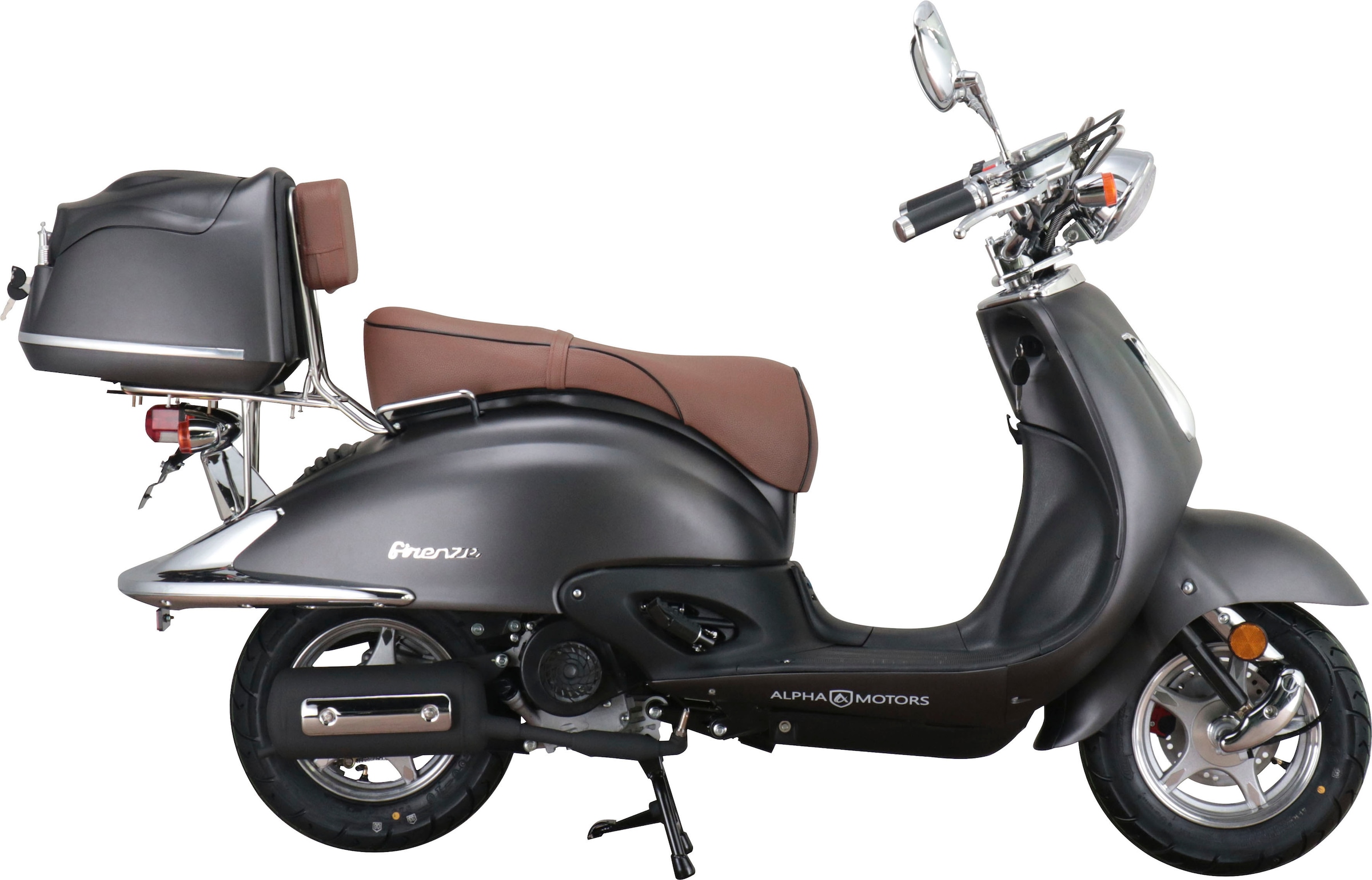 Alpha Motors Motorroller »Retro Firenze«, 50 cm³, 25 km/h, Euro 5, 2,72 PS, (mit Topcase), mit Lenkerschloss, im Retro-Look