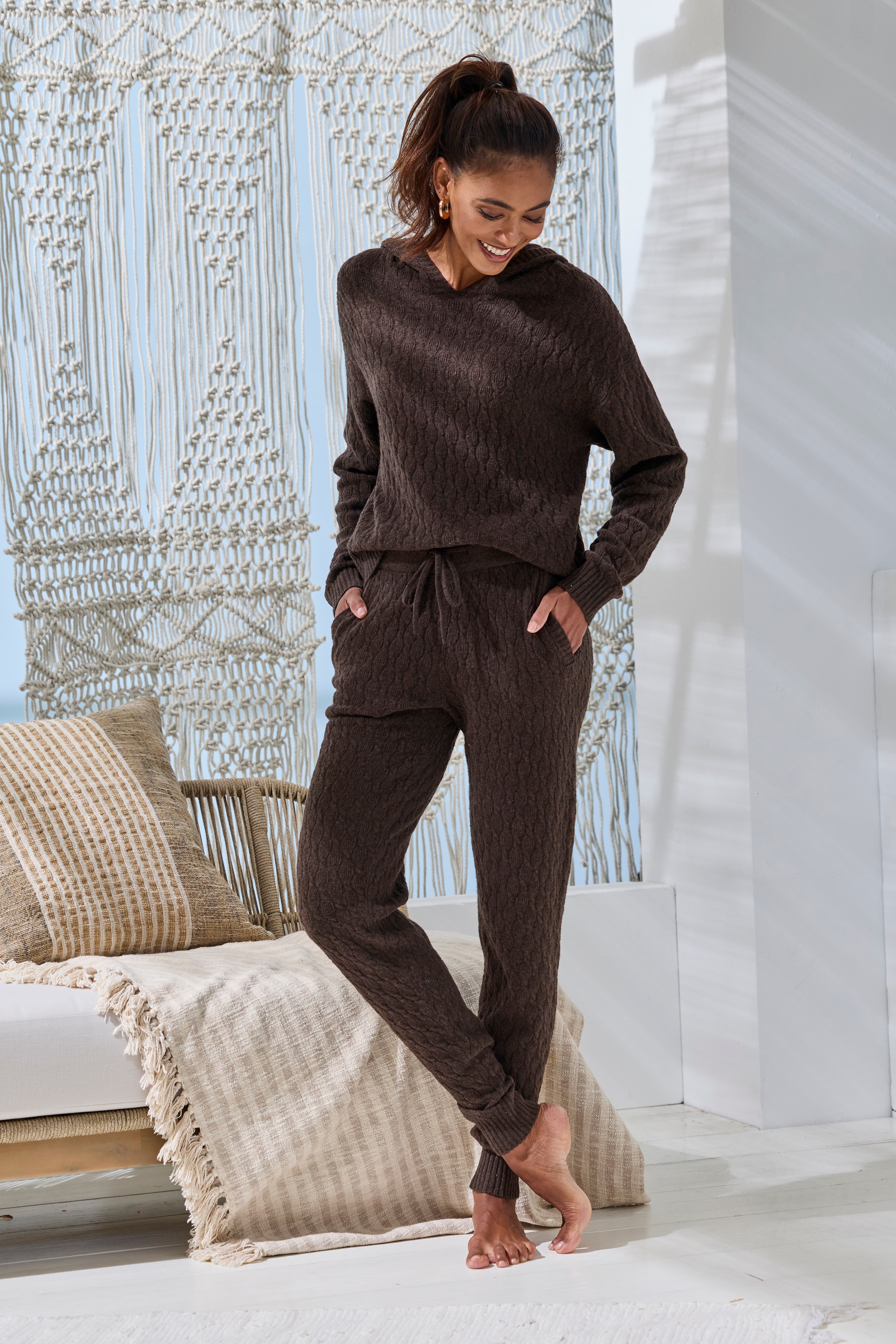 French Connection Strickhose  mit Zopfmuster in weiche, softer Qualität, Loungewear